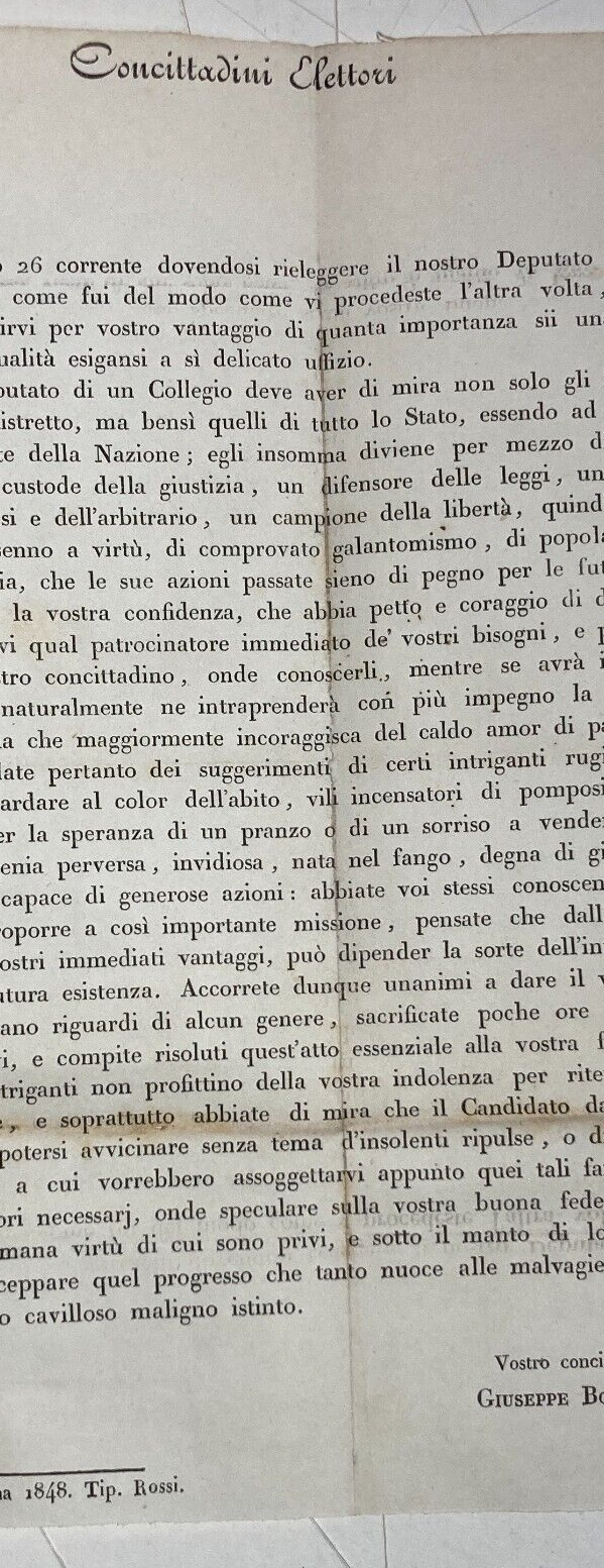 Liguria, Savona, Politica, Risorgimento, Elezione Deputati, Borlasca, 1848