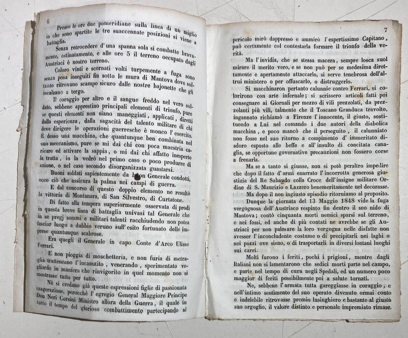 Risorgimento, Militaria, Conflitti Bellici 1848: Toscana, Piemonte, Napoli   Federigo Brandini
