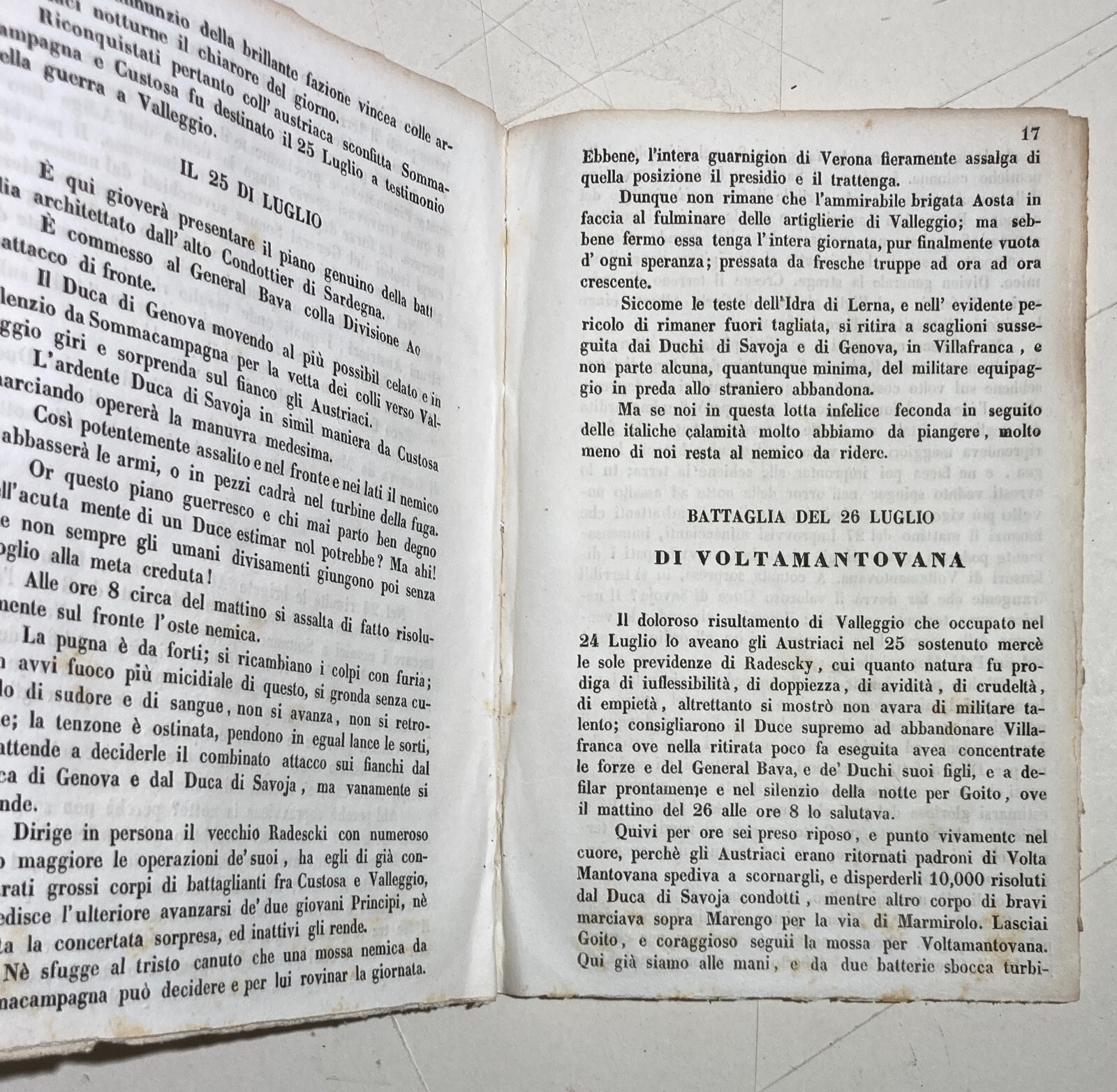Risorgimento, Militaria, Conflitti Bellici 1848: Toscana, Piemonte, Napoli   Federigo Brandini