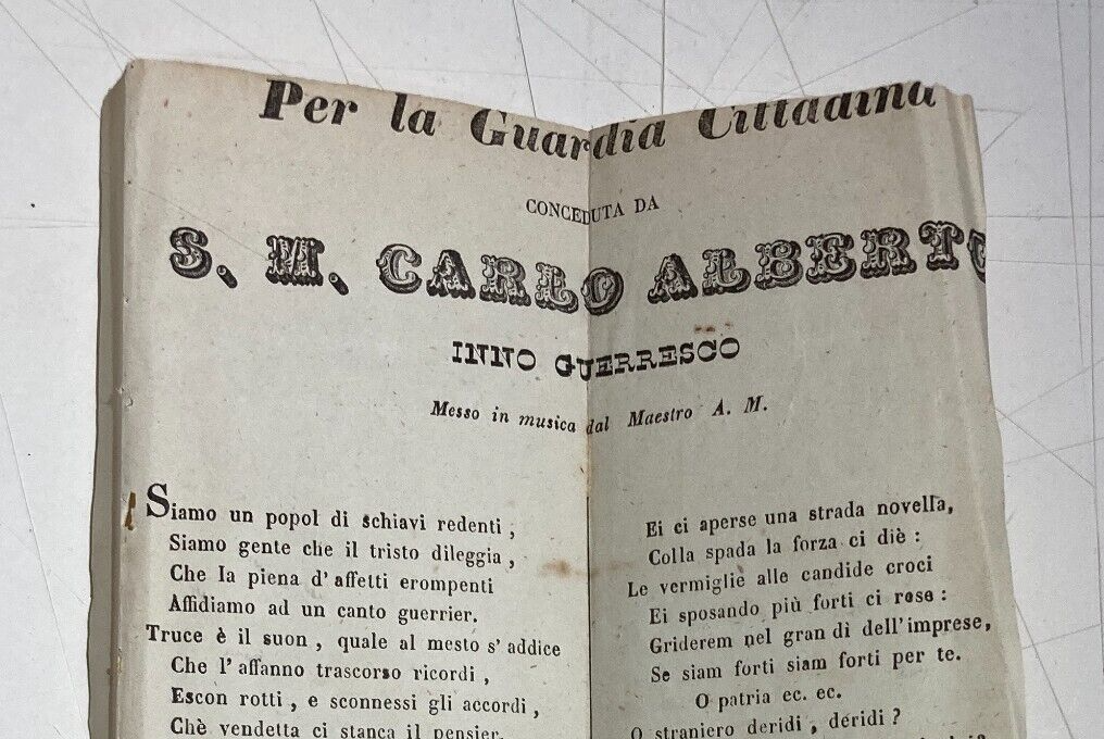 Risorgimento, Liguria, Genova. Tipografia Faziola: Inno Guerresco Di Raffaele Pratolongo, XIX Secolo