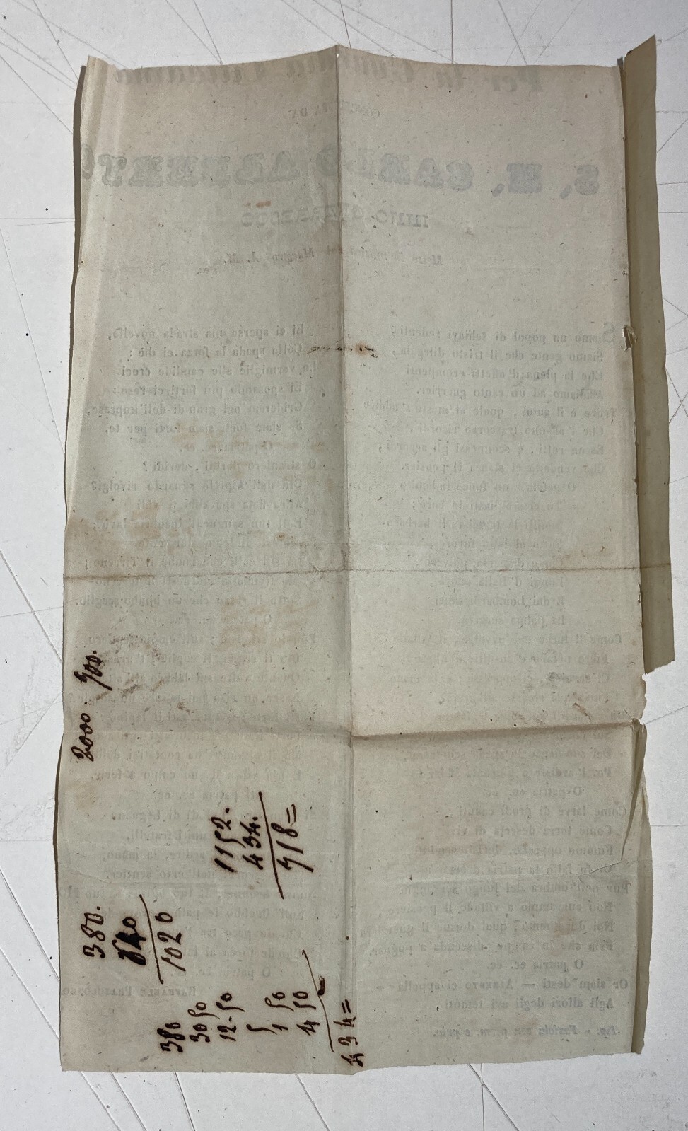 Risorgimento, Liguria, Genova. Tipografia Faziola: Inno Guerresco Di Raffaele Pratolongo, XIX Secolo