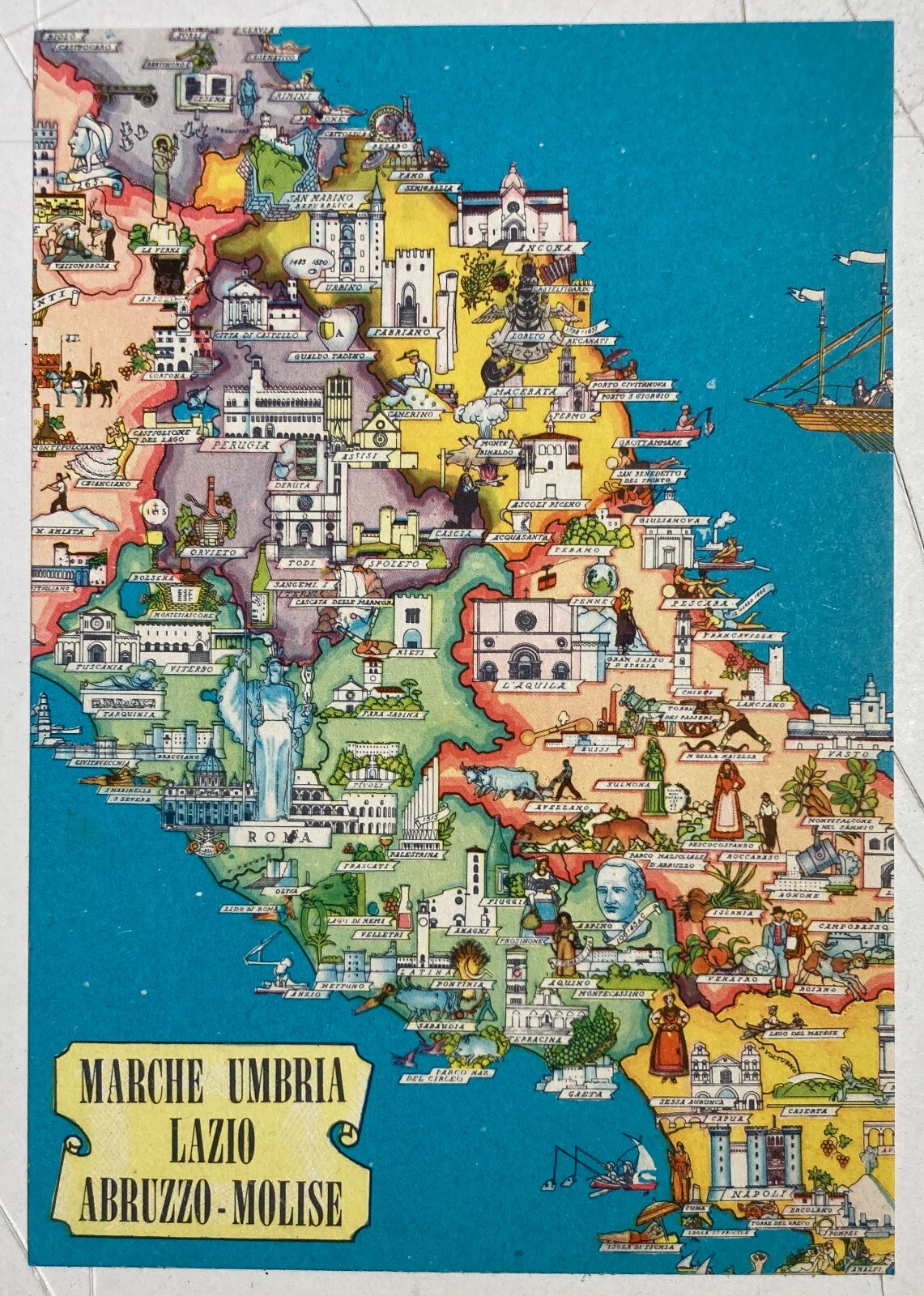 Pubblicitaria Motta   Cartografia: Marche, Umbria, Lazio, Abruzzo, Molise   Folklore