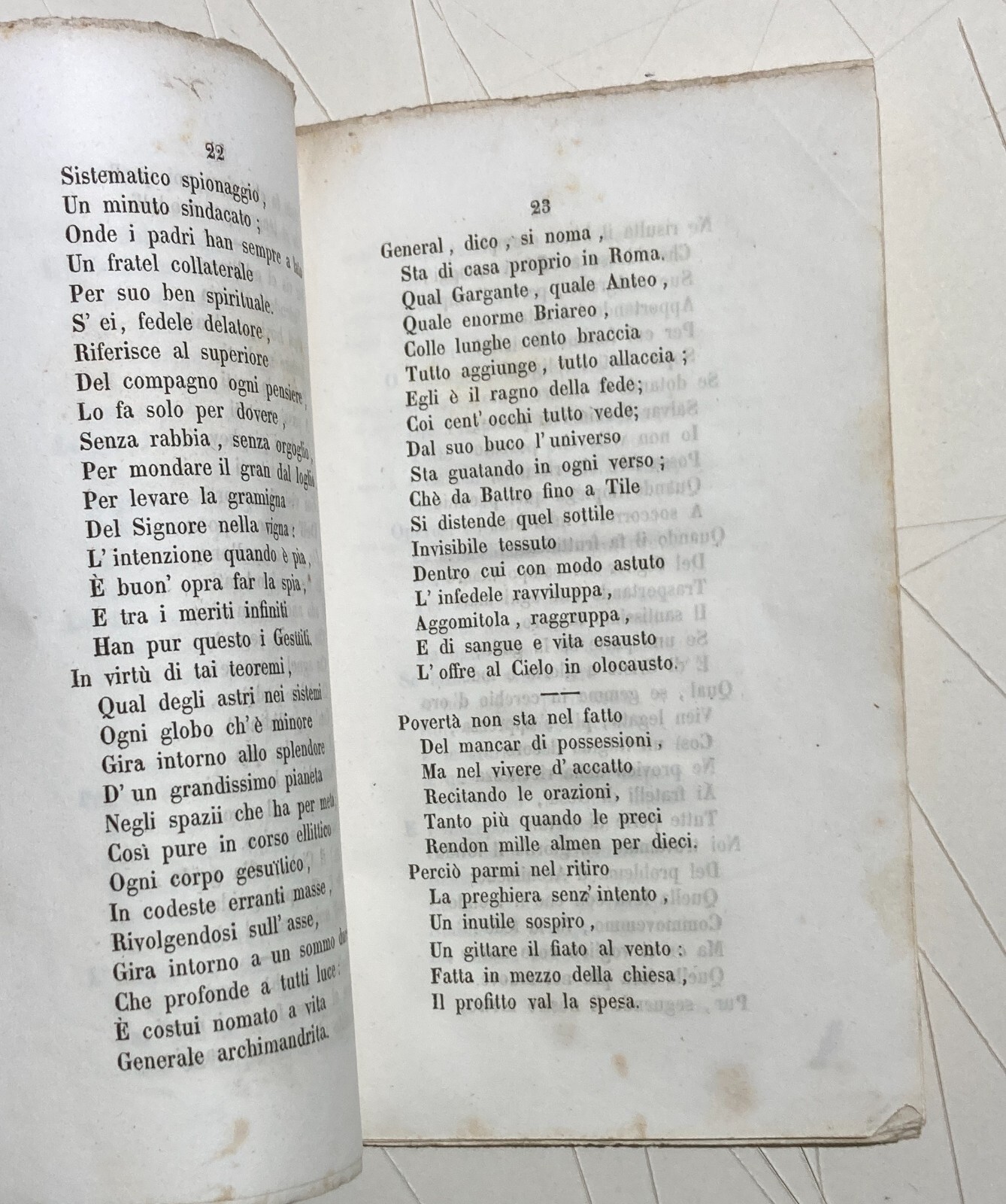 Compagnia Di Gesù. Lamentazioni Di Un Gesuita. Antonio Caccia. 1850