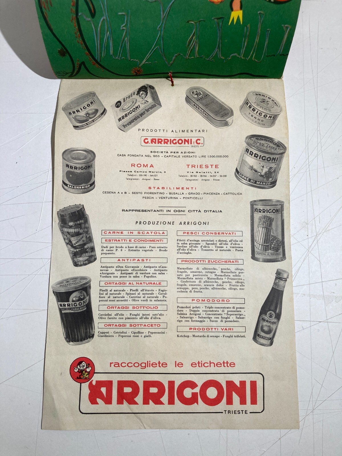 Trieste Arrigoni Calendario Favole Per Bambini Illustrato Pubblicitario 1956