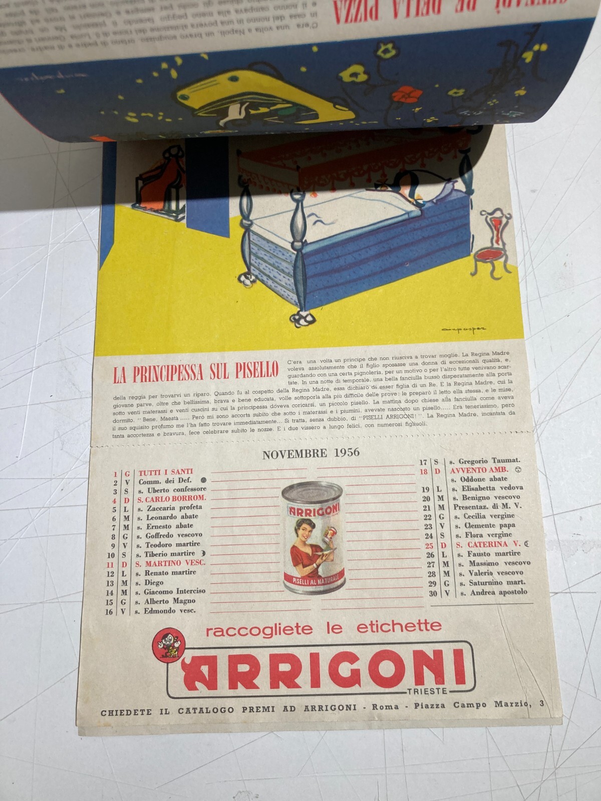 Trieste Arrigoni Calendario Favole Per Bambini Illustrato Pubblicitario 1956