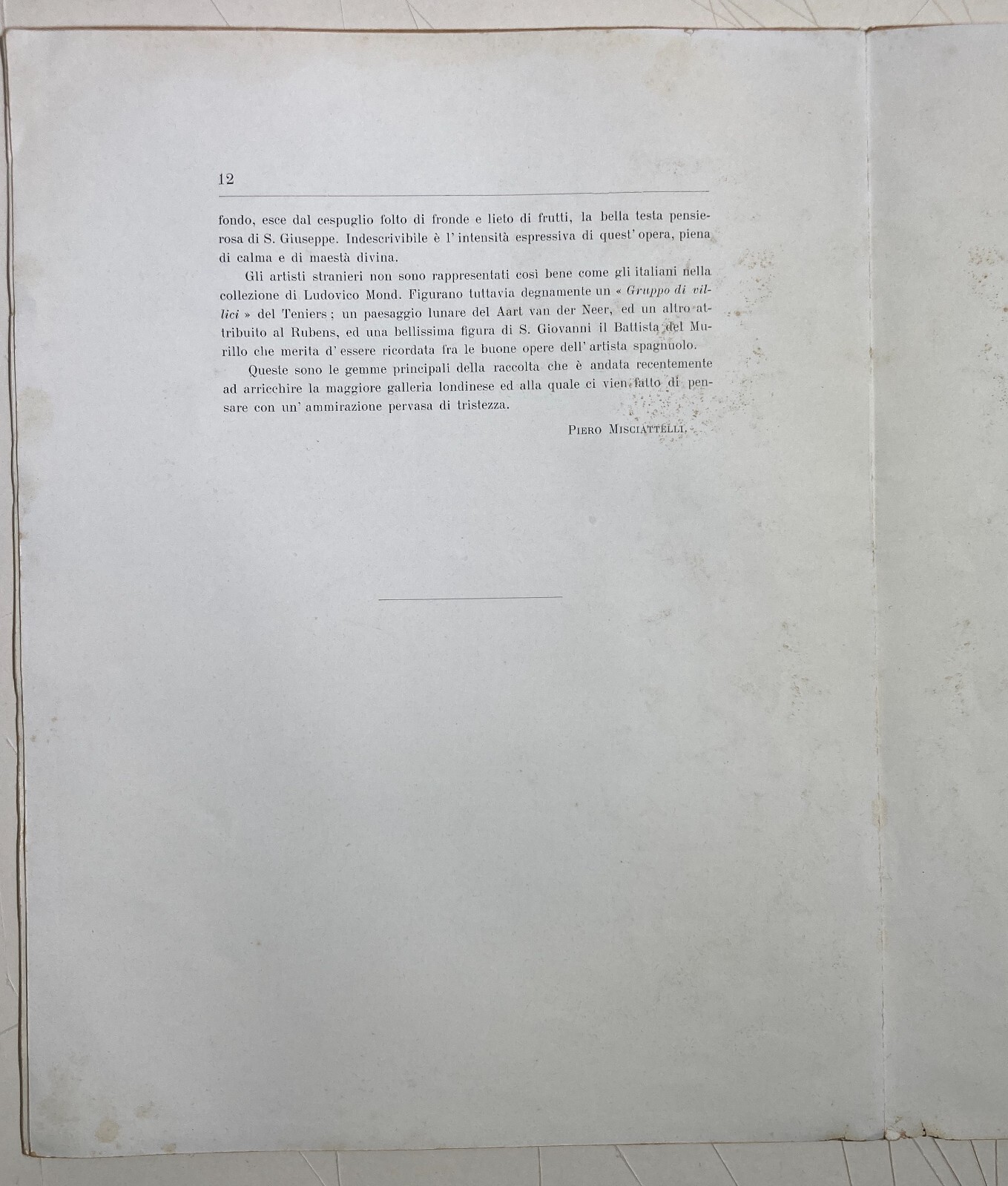 Arte Antica, Pittura: Collezione Mond. Piero Misciatelli, Antica Edizione Illustrata, 1910