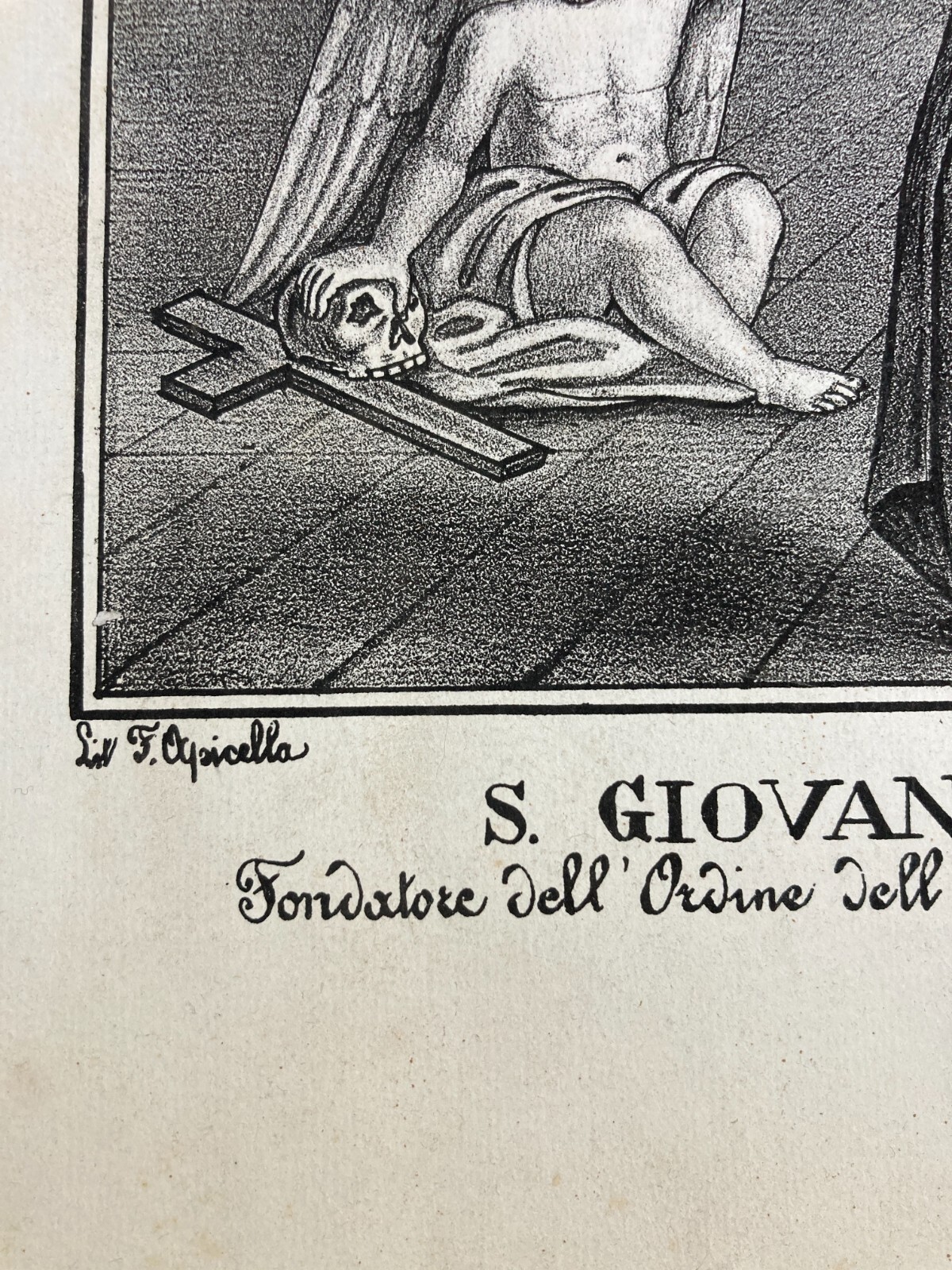 Antica Stampa Popolare Devozionale: S. Giovanni Di Dio, Fatebenefratelli, Apicella
