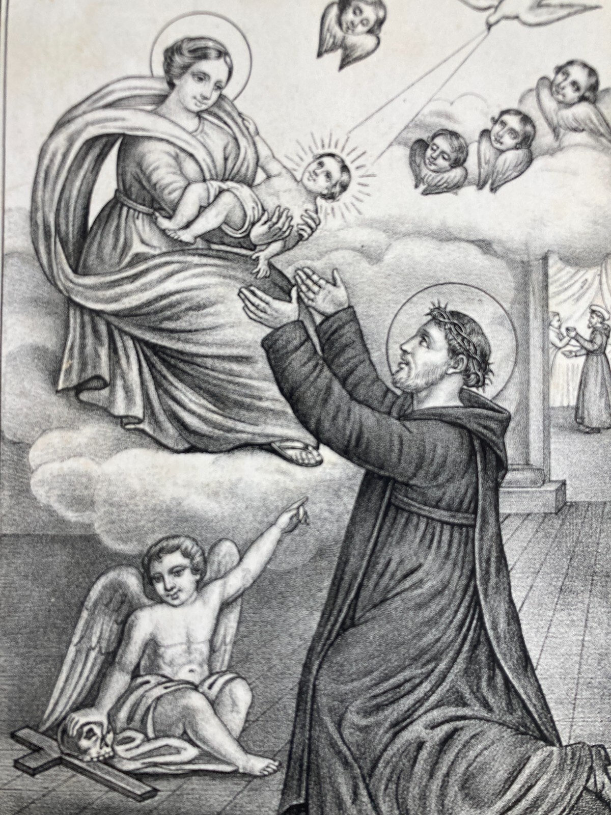 Antica Stampa Popolare Devozionale: S. Giovanni Di Dio, Fatebenefratelli, Apicella