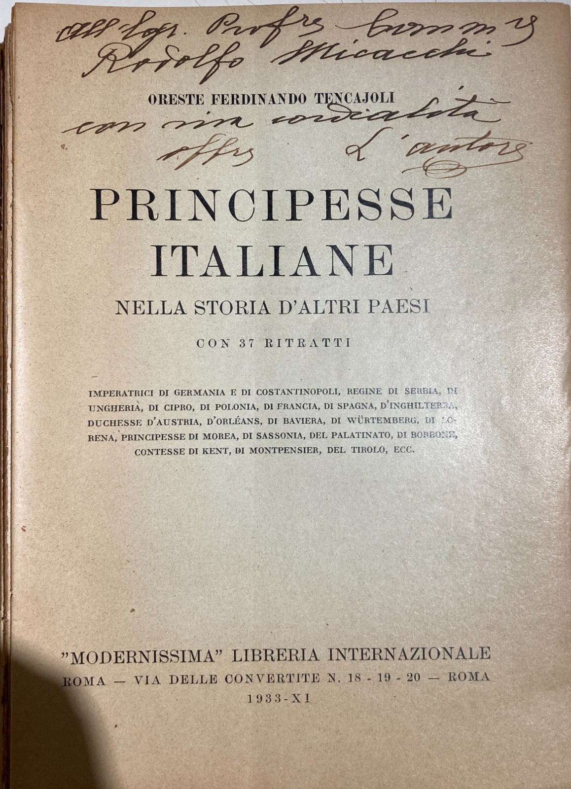 Nobiltà Italiana All'Estero: Principesse, Tirolo, Spagna, Austria, Cipro, Ex Libris