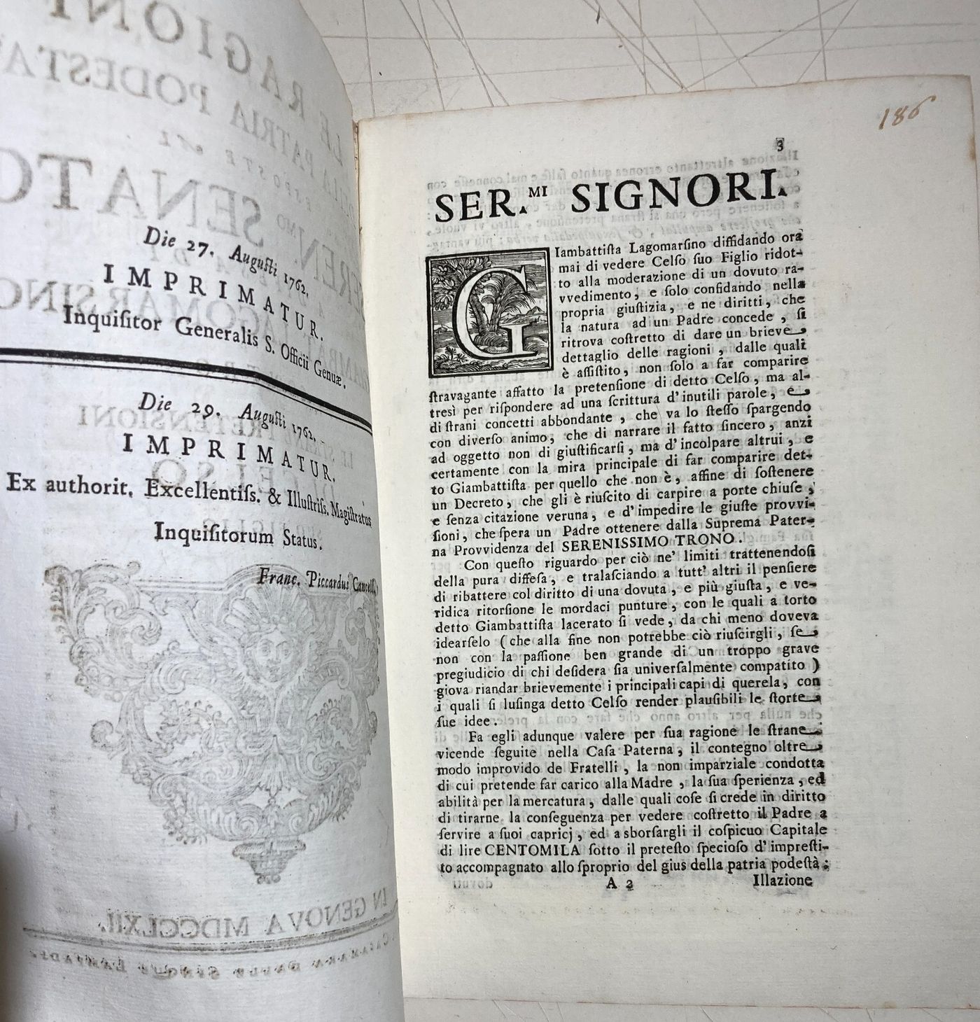 Le Ragioni Della Patria Potestà: Giambattista Lagomarsino Contro Celso Lagomarsino (Genova, 1762)