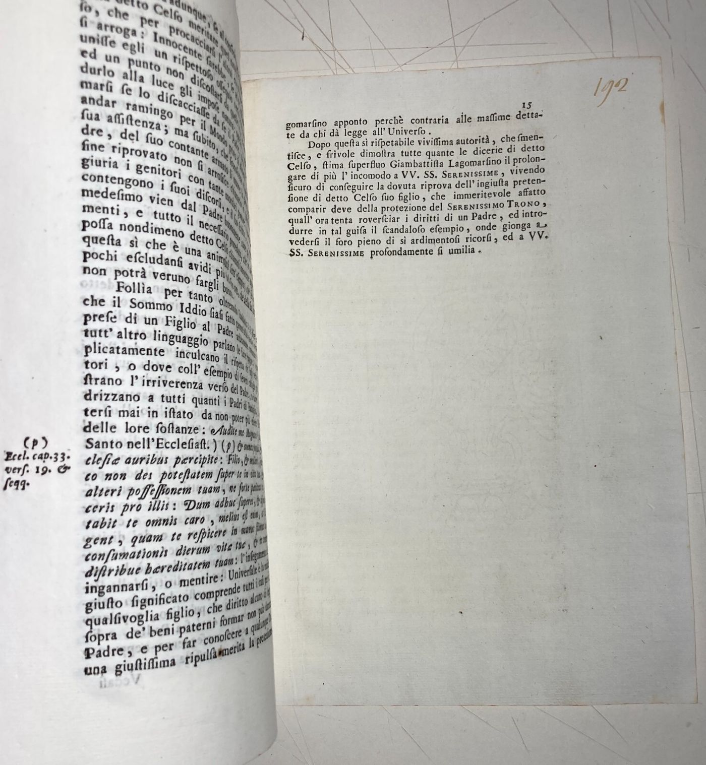 Le Ragioni Della Patria Potestà: Giambattista Lagomarsino Contro Celso Lagomarsino (Genova, 1762)