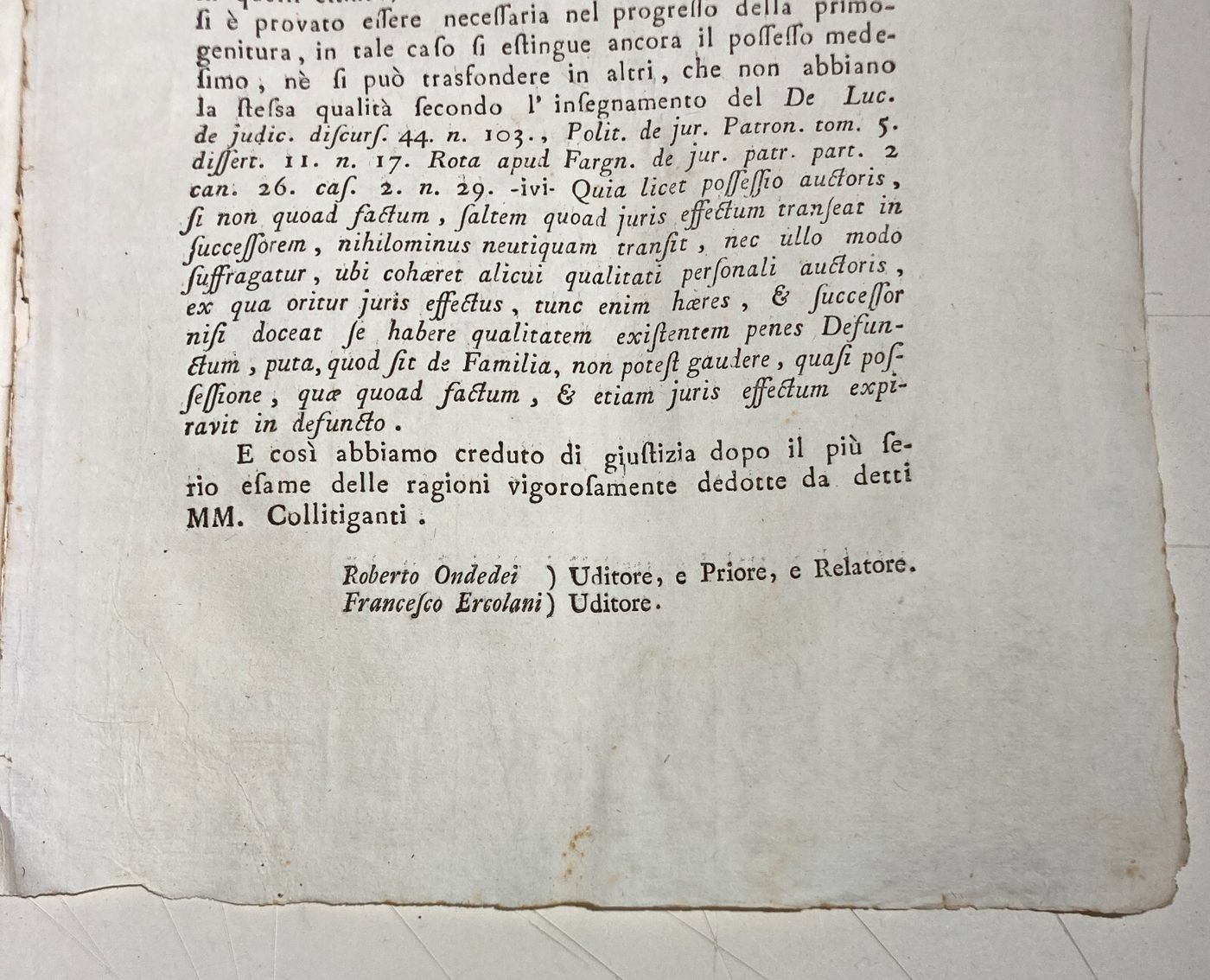 Decisione Della M. Rota Civile Di Genova (1786)   Vertenza Grimaldi, Pallavicino, Parisetti