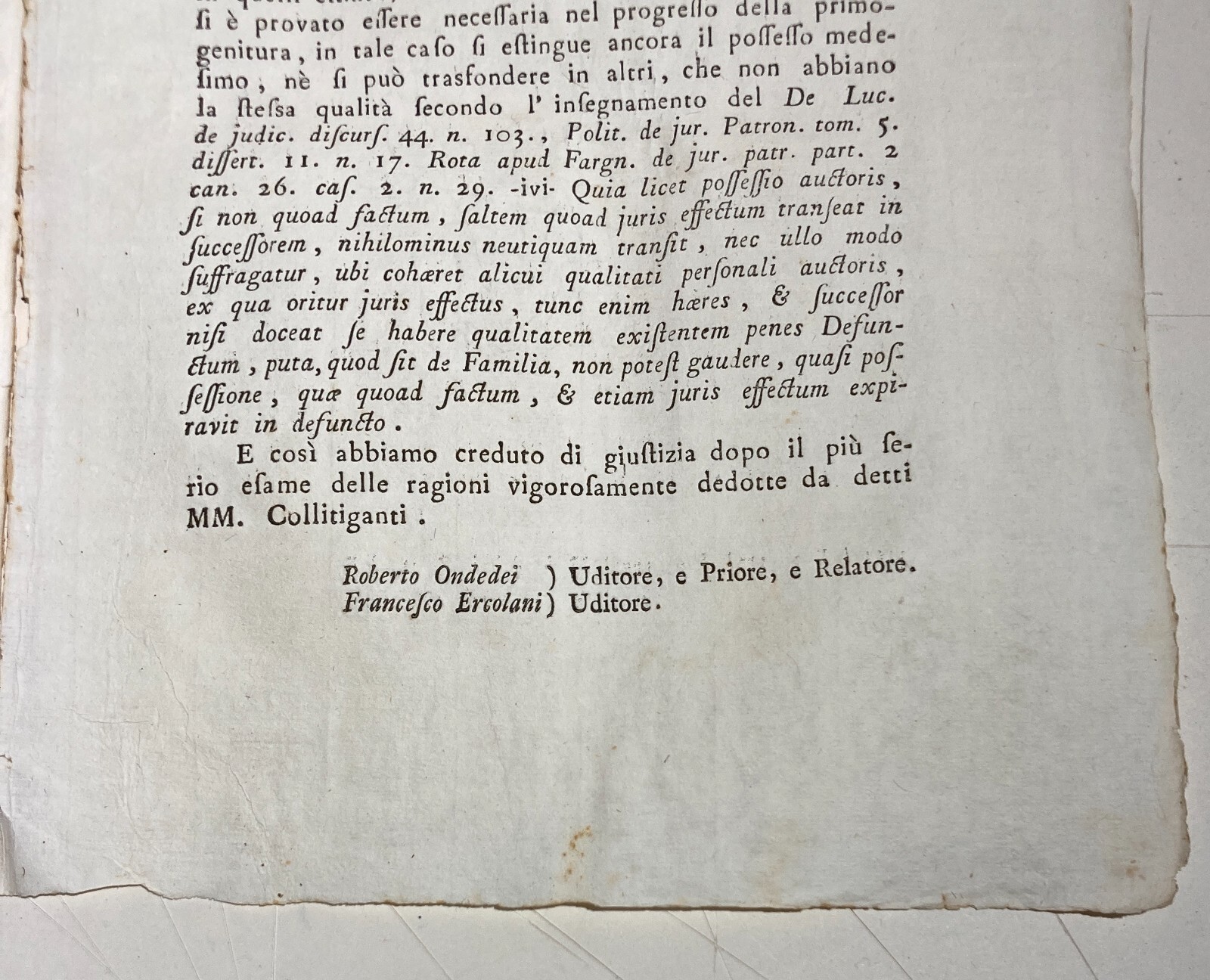 Decisione Della M. Rota Civile Di Genova (1786)   Vertenza Grimaldi, Pallavicino, Parisetti