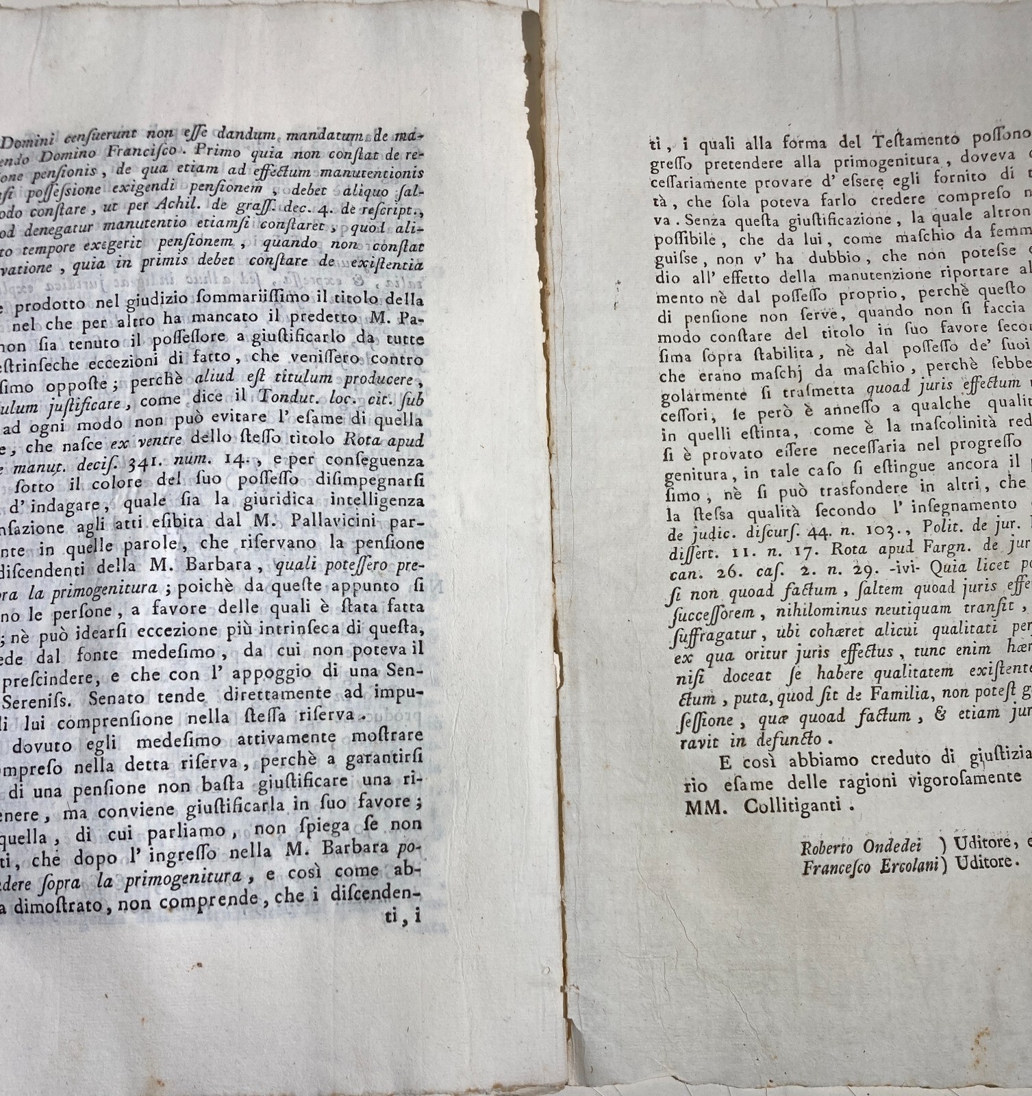Decisione Della M. Rota Civile Di Genova (1786)   Vertenza Grimaldi, Pallavicino, Parisetti