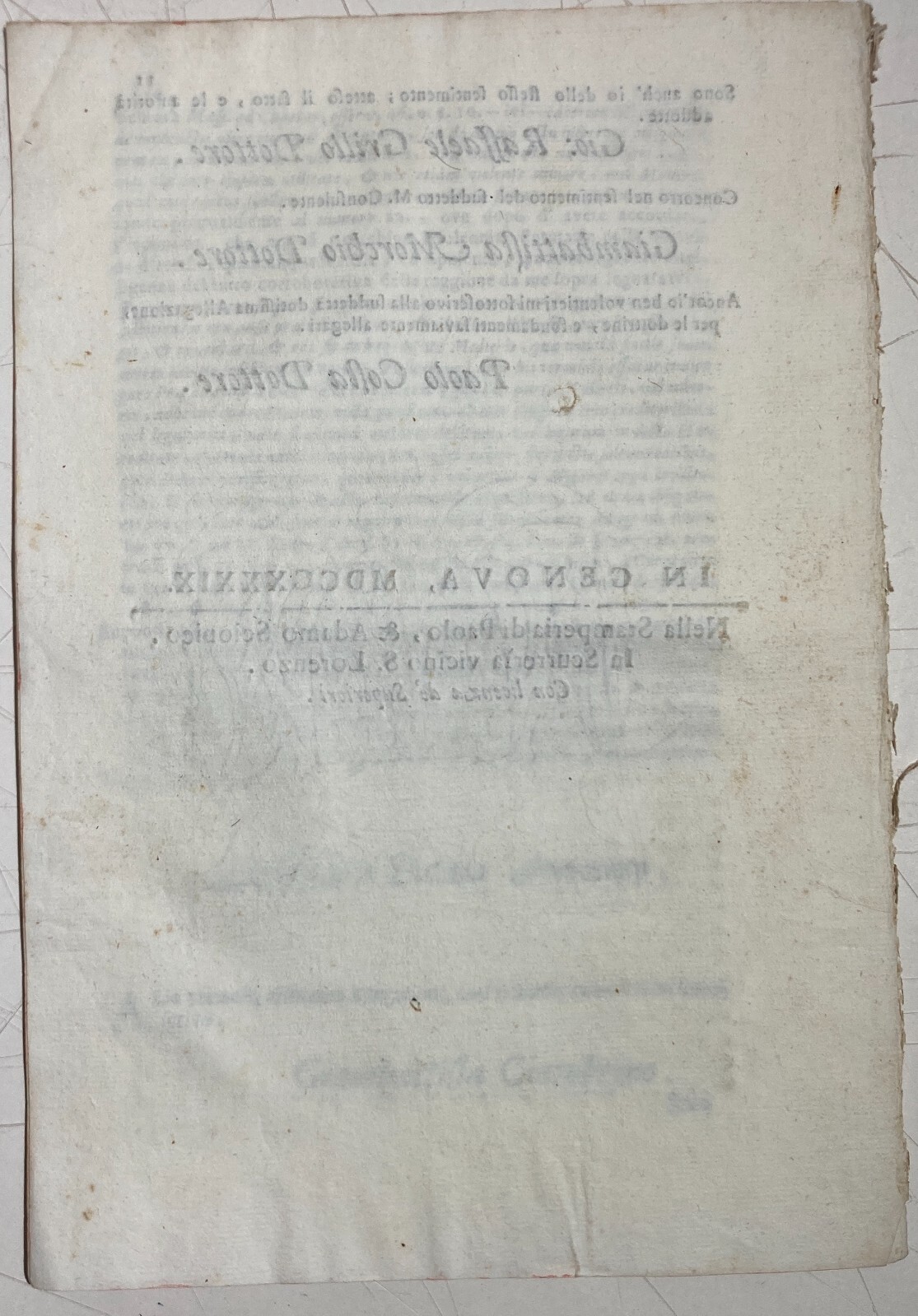 Liguria, Genova: Giuridica, Notariato, Eredità   Stefano Noceti, Avvocato Palma   1739