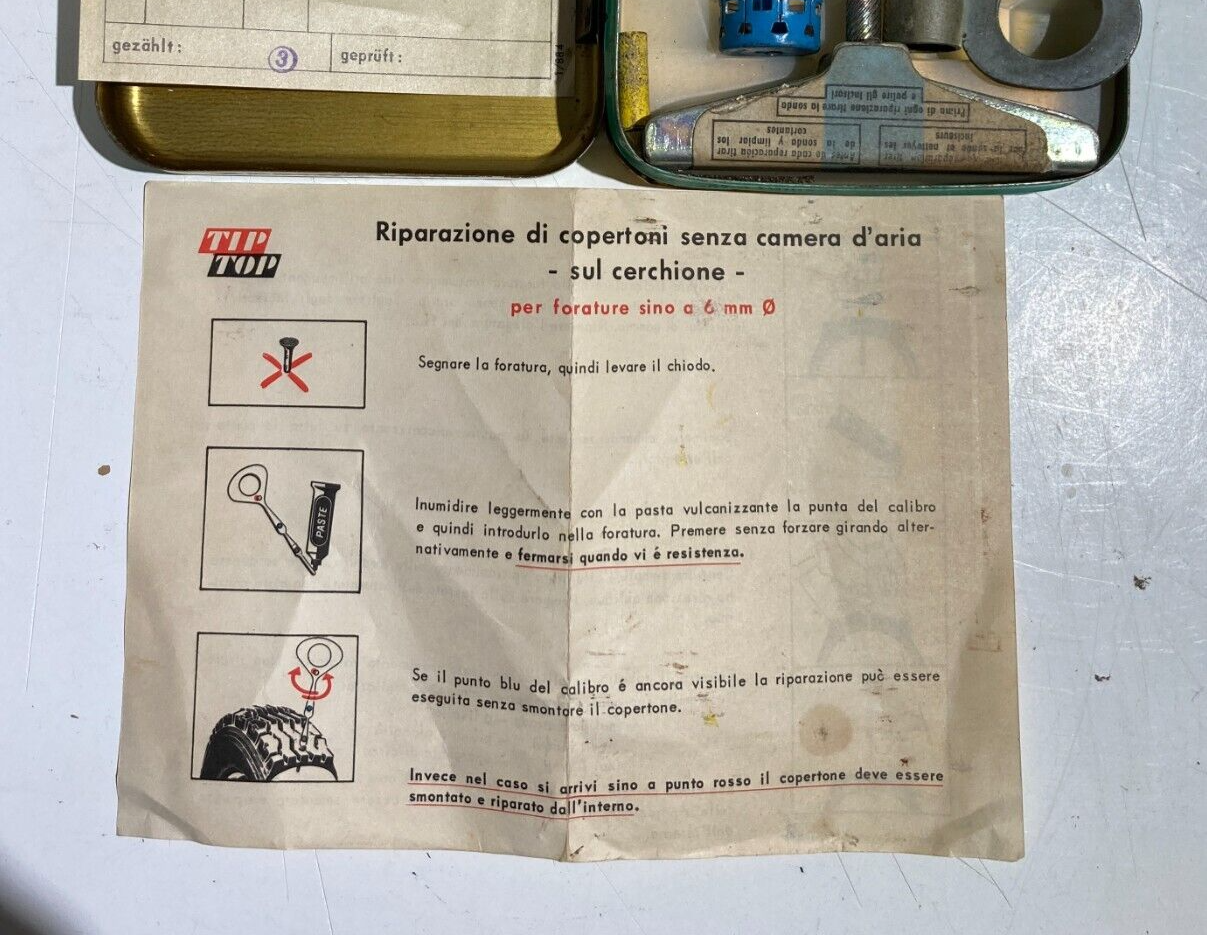 Ruote, Pneumatici, Kit Riparazione, Latta Pubblicitaria Da Collezione