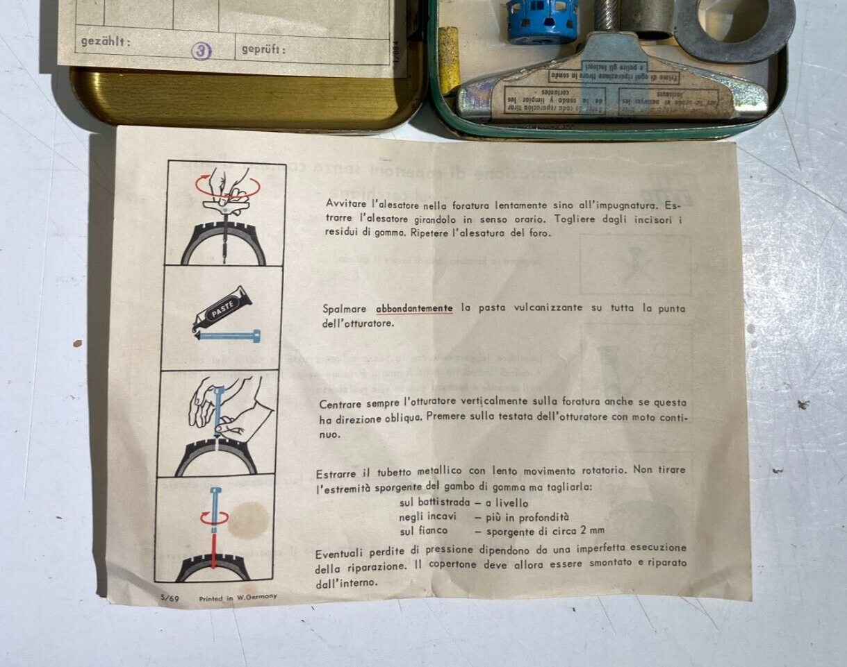 Ruote, Pneumatici, Kit Riparazione, Latta Pubblicitaria Da Collezione