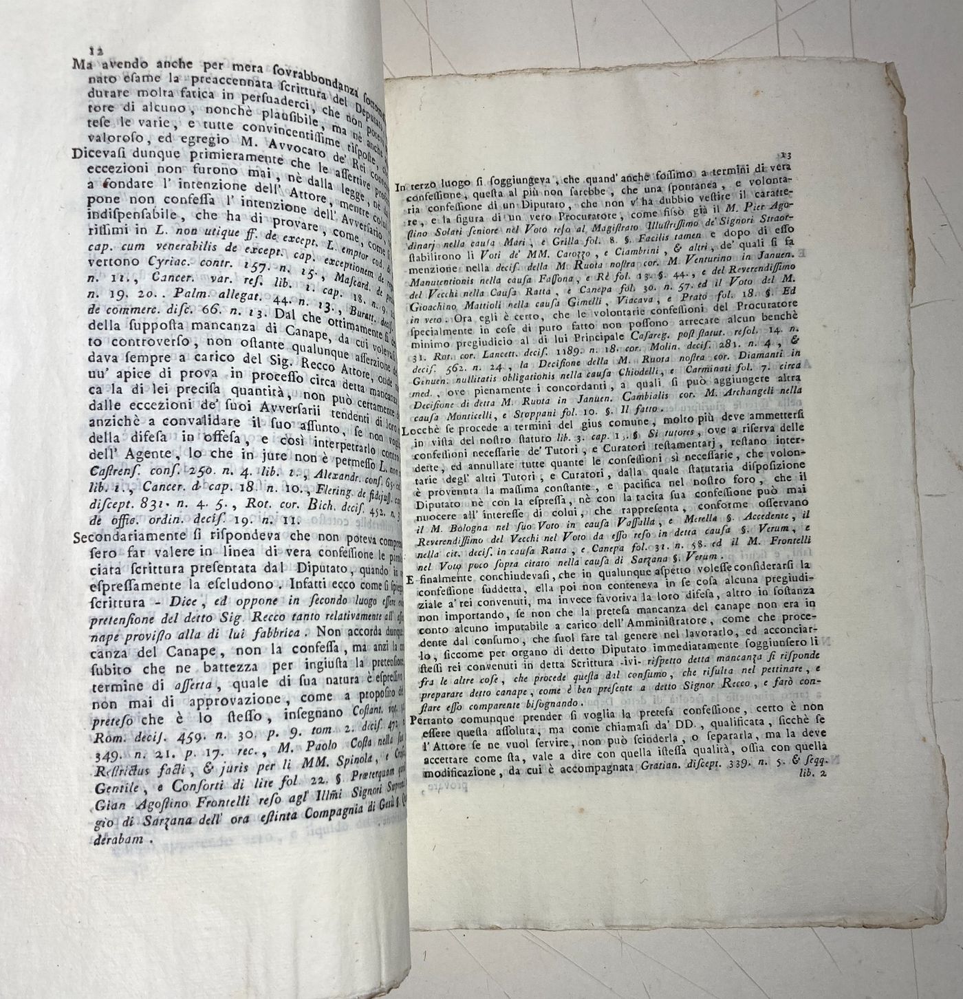 Liguria, Genova, Sestri Levante: Decisione Giuridica Carena Recco, 1787