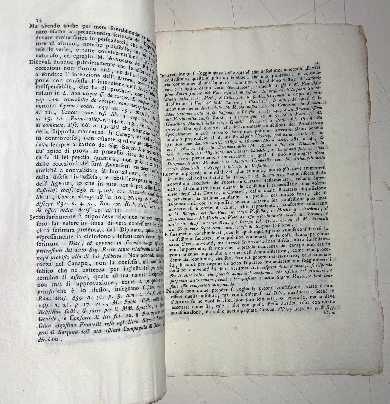Liguria, Genova, Sestri Levante: Decisione Giuridica Carena Recco, 1787