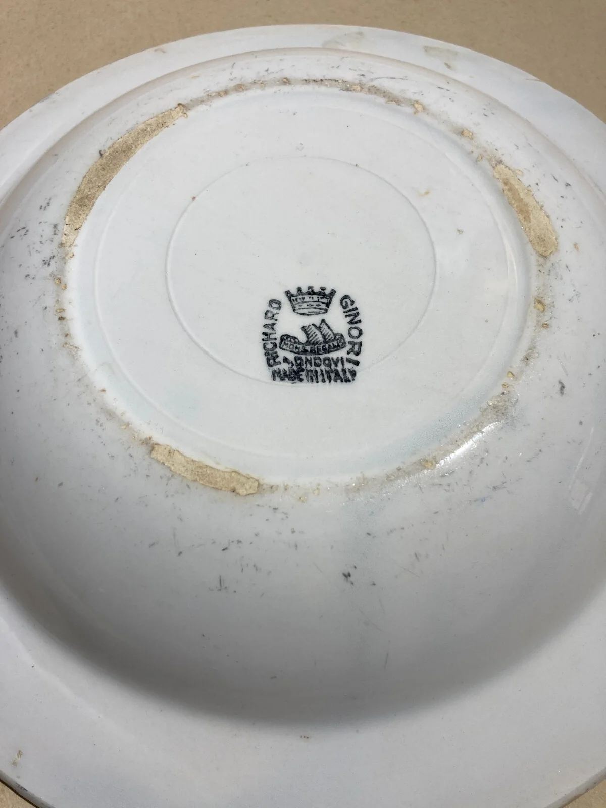 Ceramic Plate with Airbrushed Decoration, Sailing Boat, Era Ponti, Mondovi