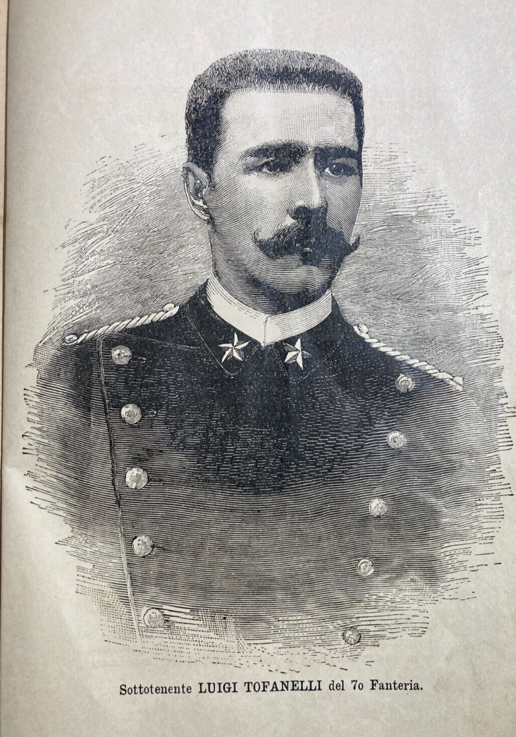 Militaria: Fanteria, Antico Ritratto Di Luigi Tofanelli, Stampa Xilografica