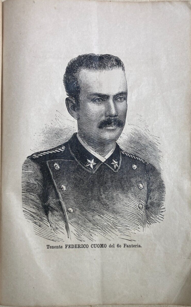Militaria. Fanteria. Tenente Federico Cuomo. Antica Stampa. Ritratto In Divisa.