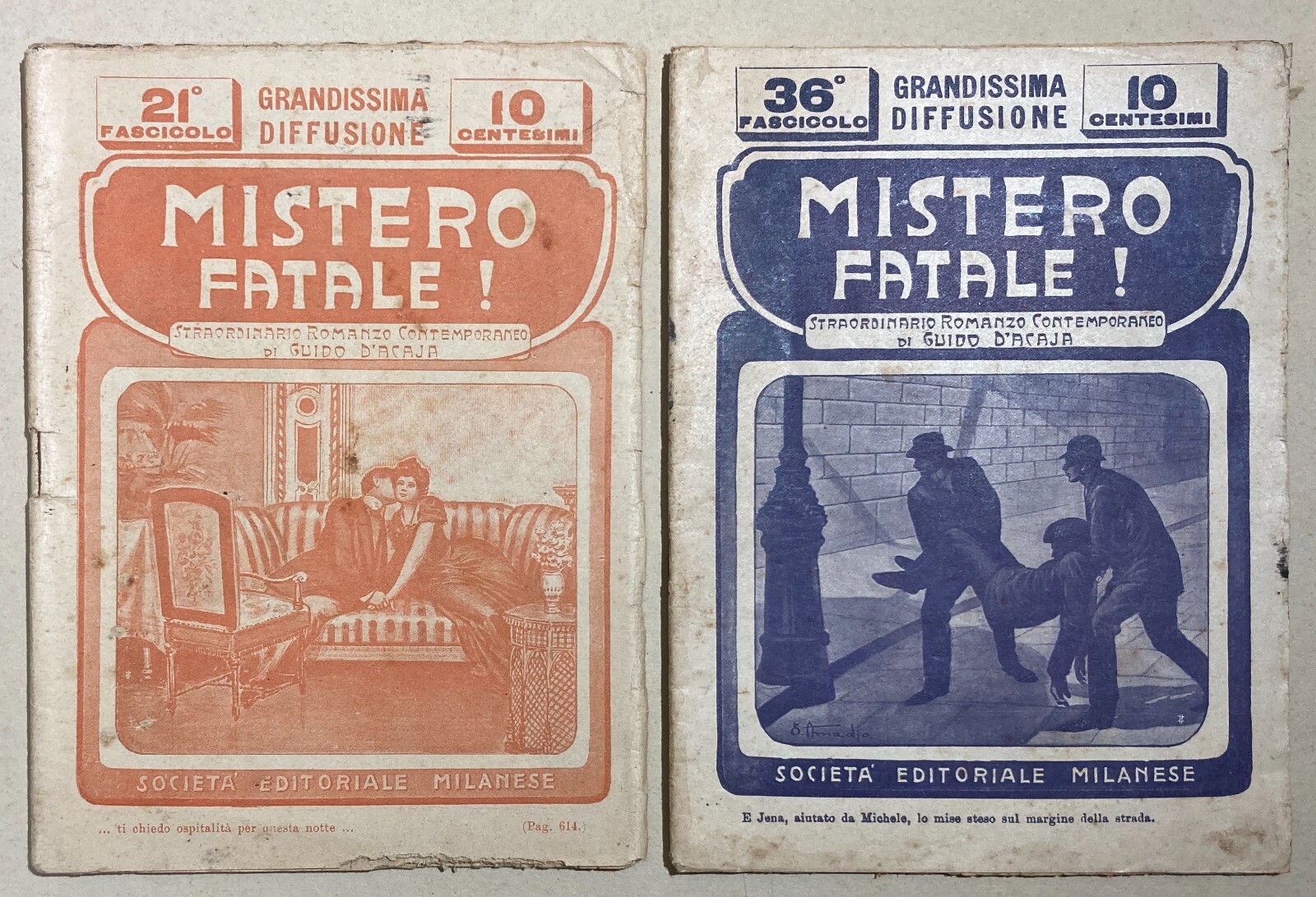 Letteratura   Guido d'Acaja   Mistero Fatale!   Romanzo A Puntate   Due Fascicoli
