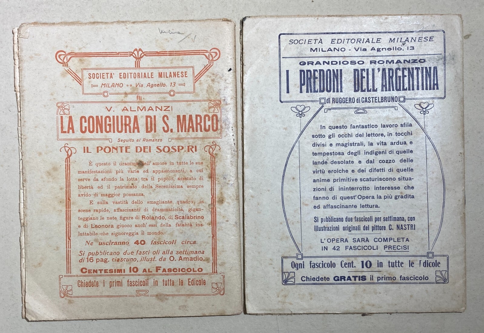 Letteratura   Guido d'Acaja   Mistero Fatale!   Romanzo A Puntate   Due Fascicoli
