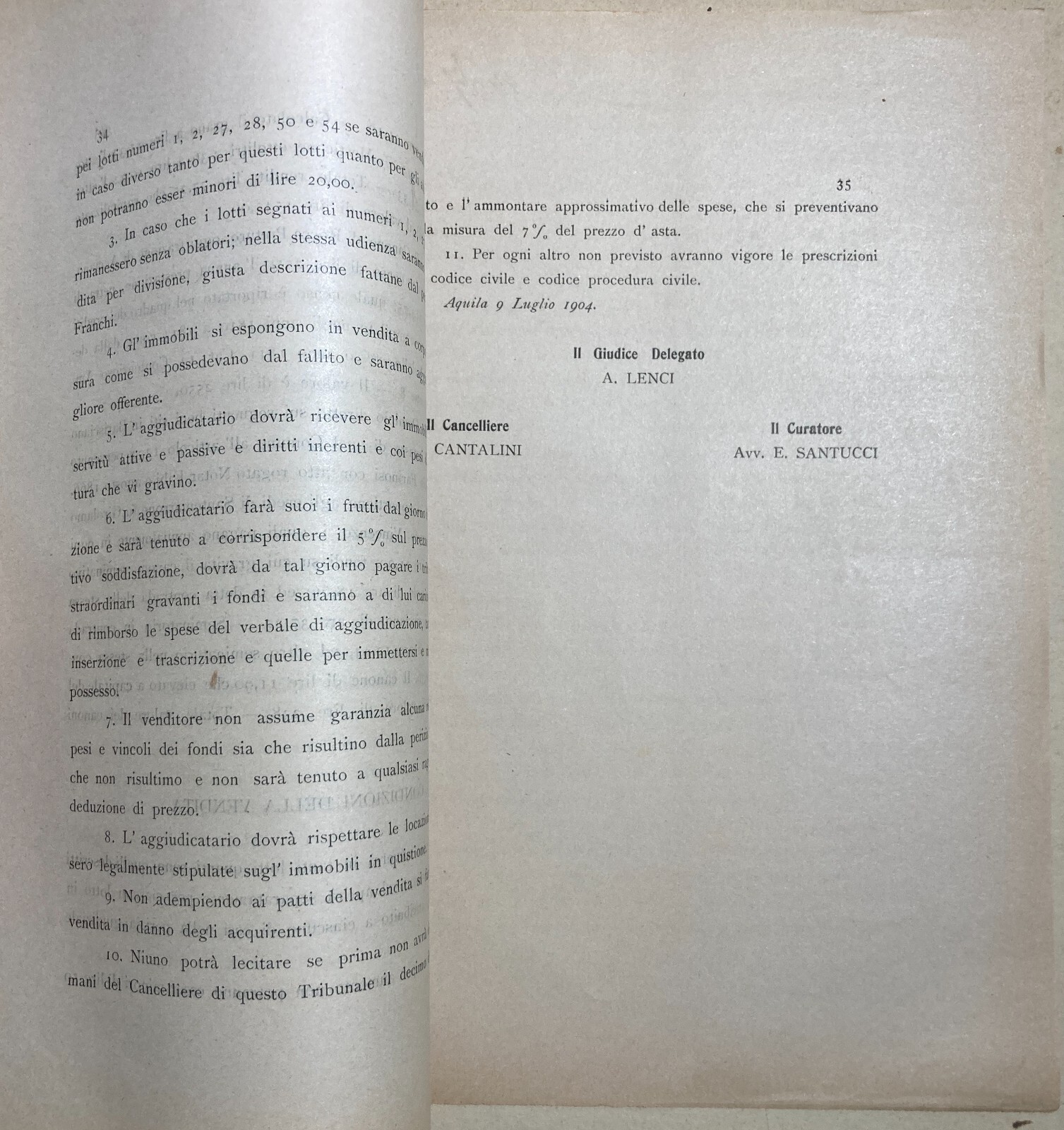 Abruzzo, Aquila, Sulmona, Paganica, Barisciano, Collebrincioni Fallimento De Nardis