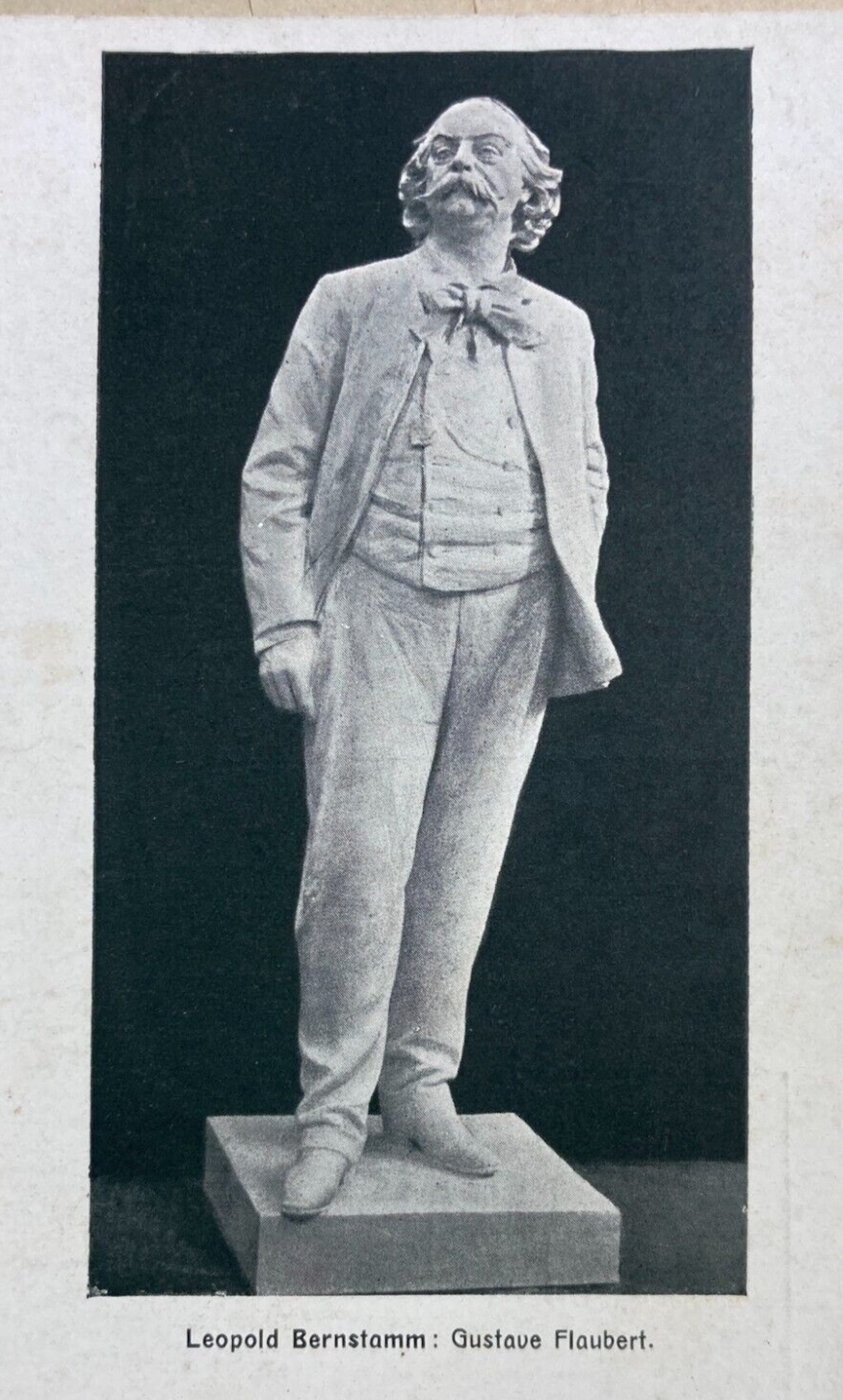 Scultura Di Leopold Bernstamm, Gustave Flaubert, Cartolina d'Epoca