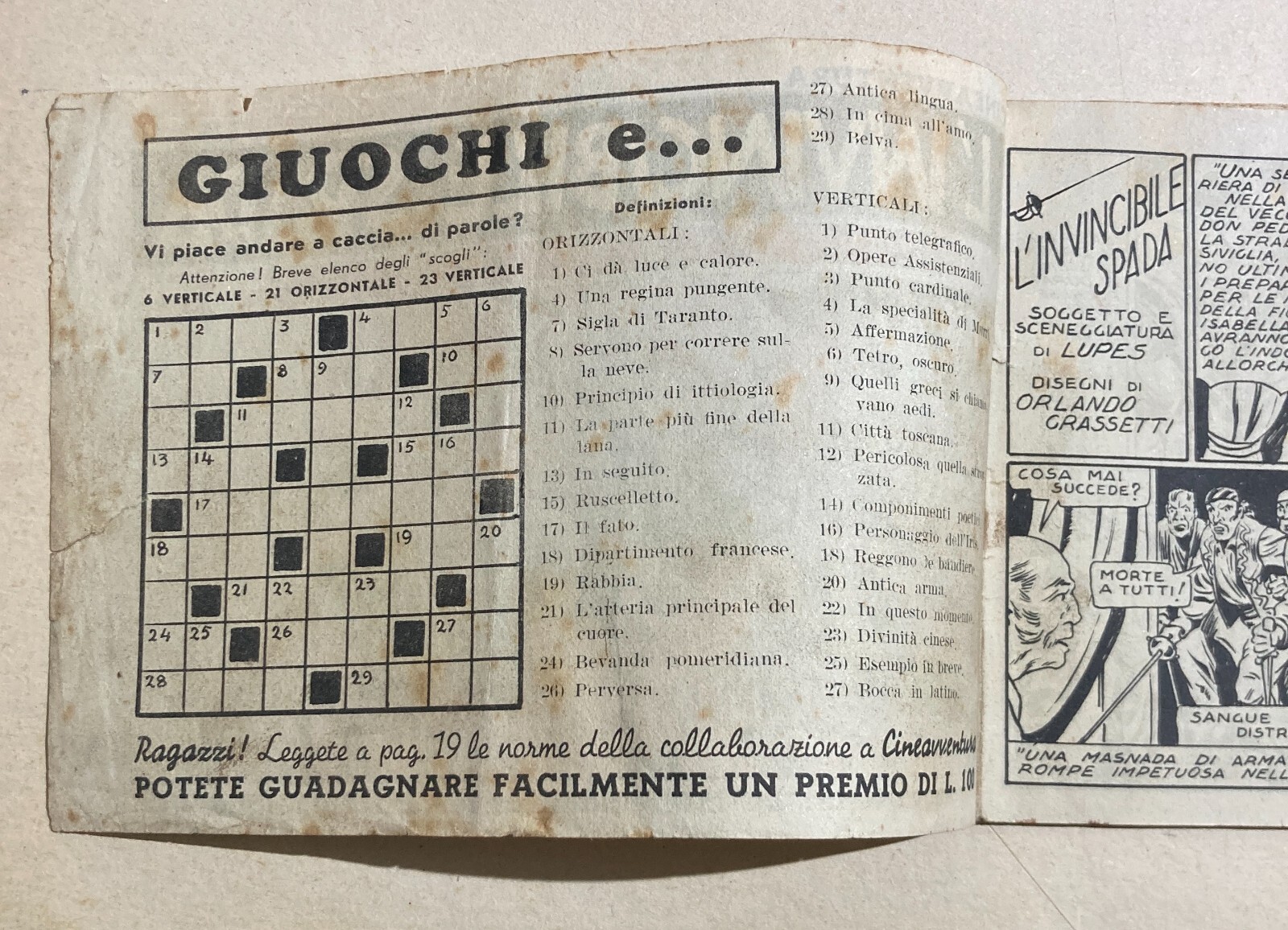 Cinema   Cineavventura   L'Invincibile Spada   Avventure Del Giglio d'Oro   Fumetto