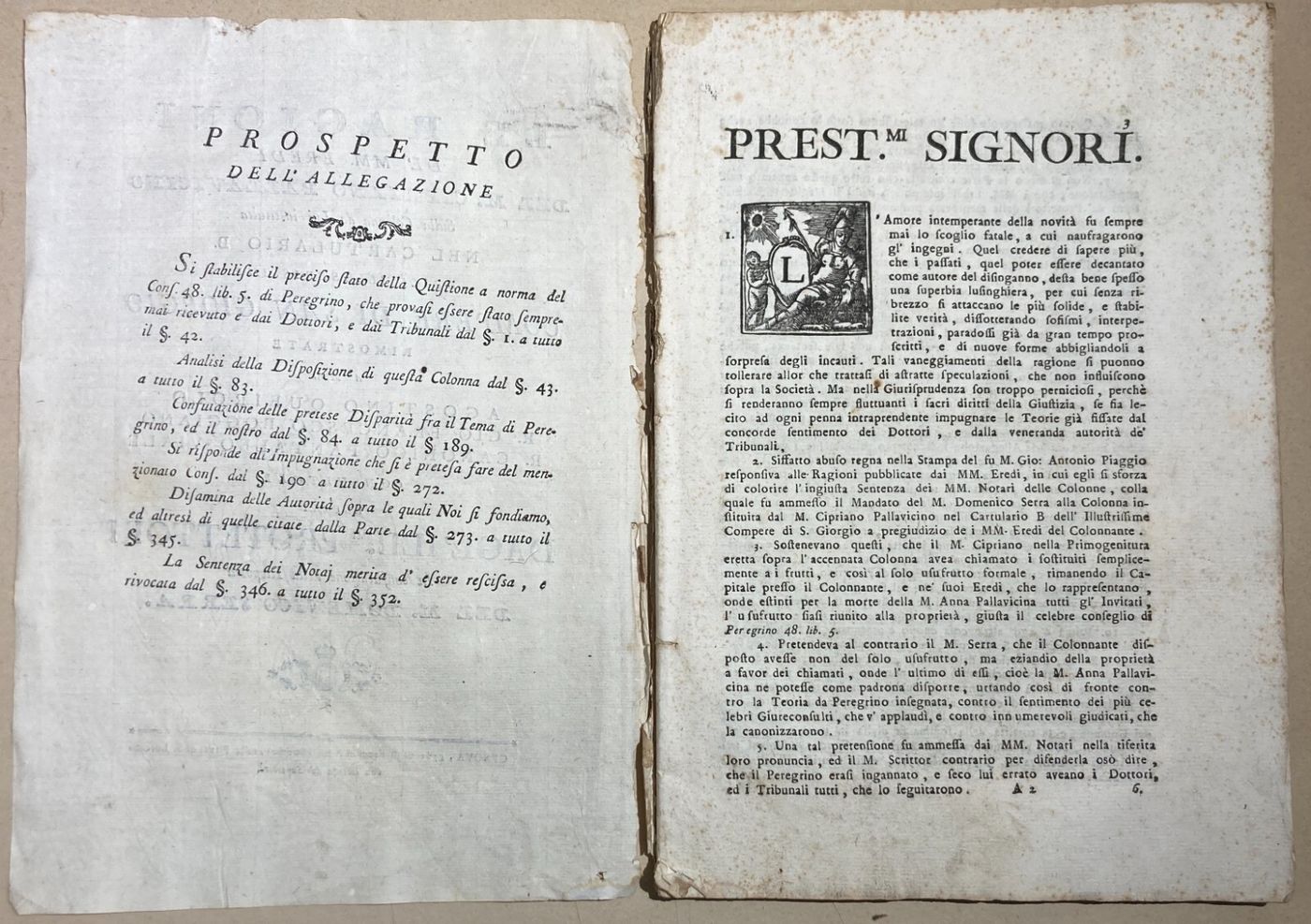 Liguria, Genova: Antica Allegazione Giuridica   Pallavicino, Queirolo, Boggiano, Viale