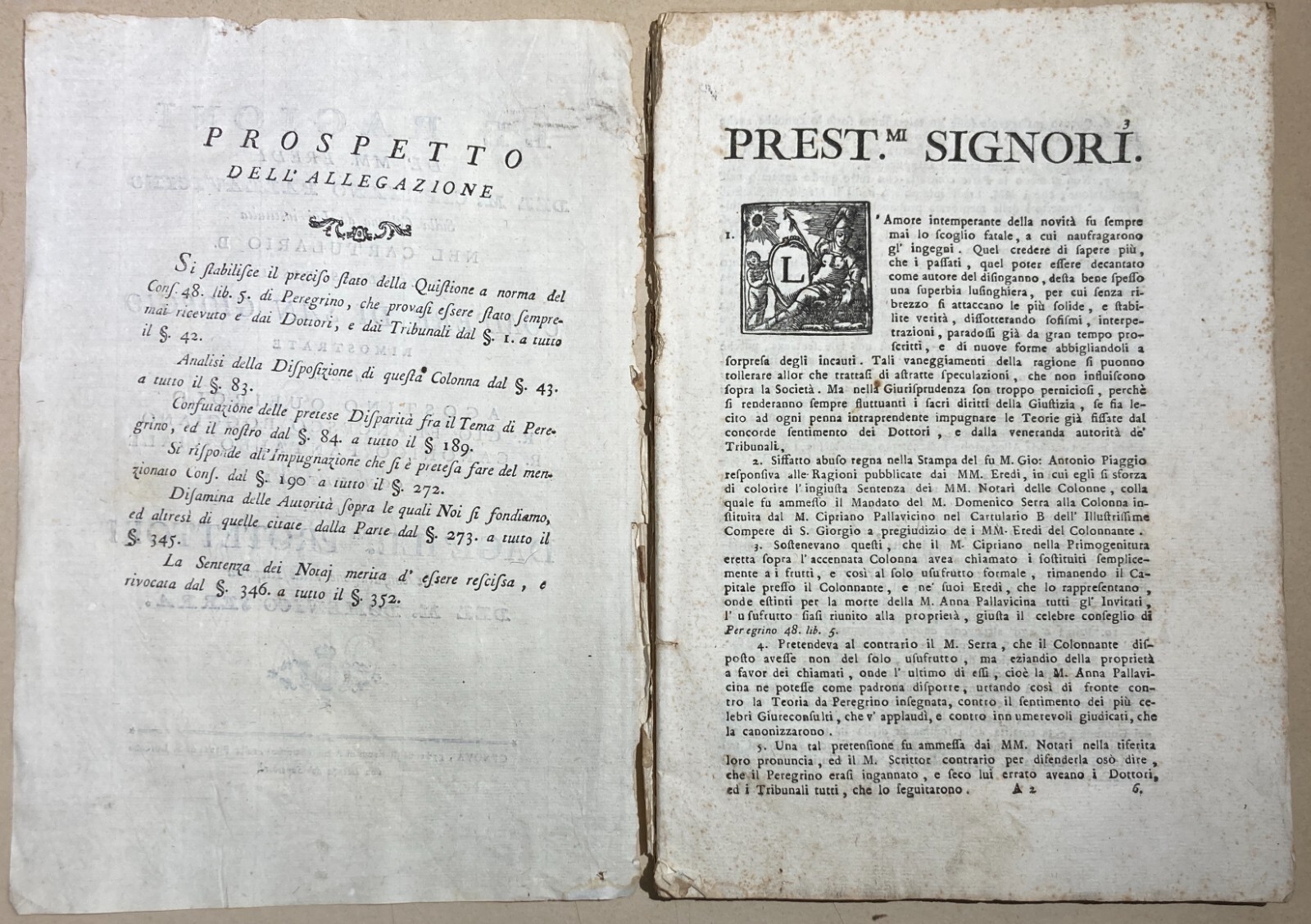 Liguria, Genova: Antica Allegazione Giuridica   Pallavicino, Queirolo, Boggiano, Viale