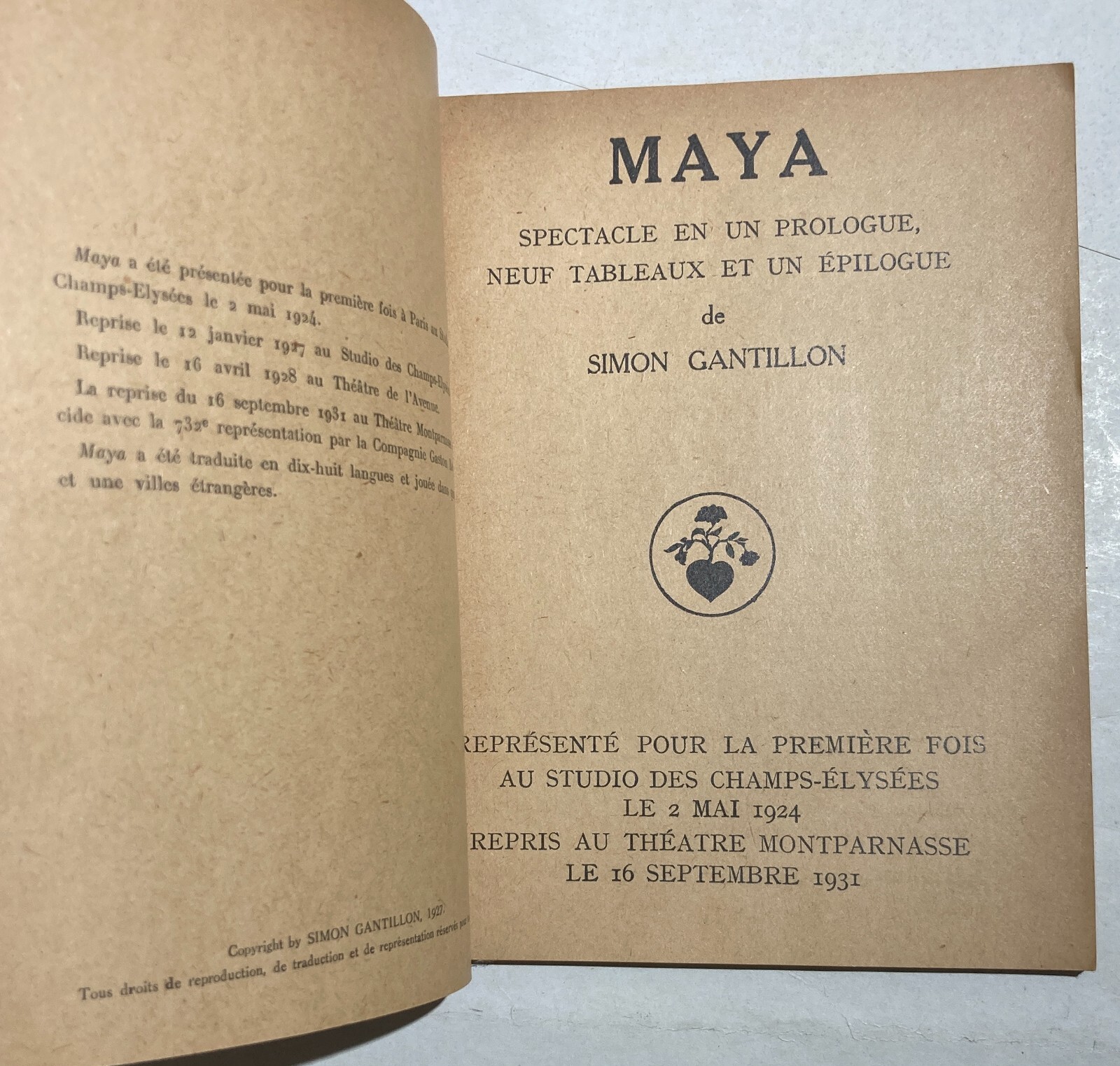 Simon Gantillon, Maya. Edizione Parigina Con Illustrazioni Di Boris Mestchersky