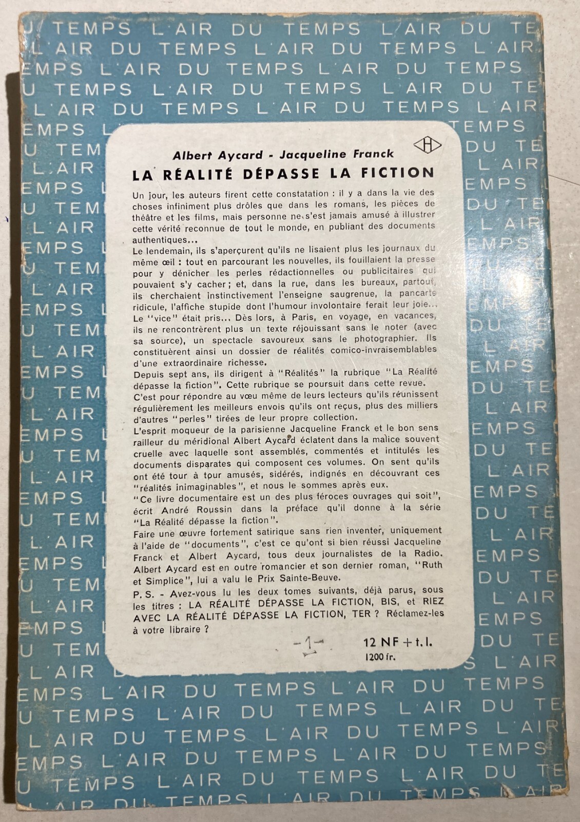 Arte, Realtà E Finzione: Aycard E Franck, Illustrato Francese Pubblicitario, 1960