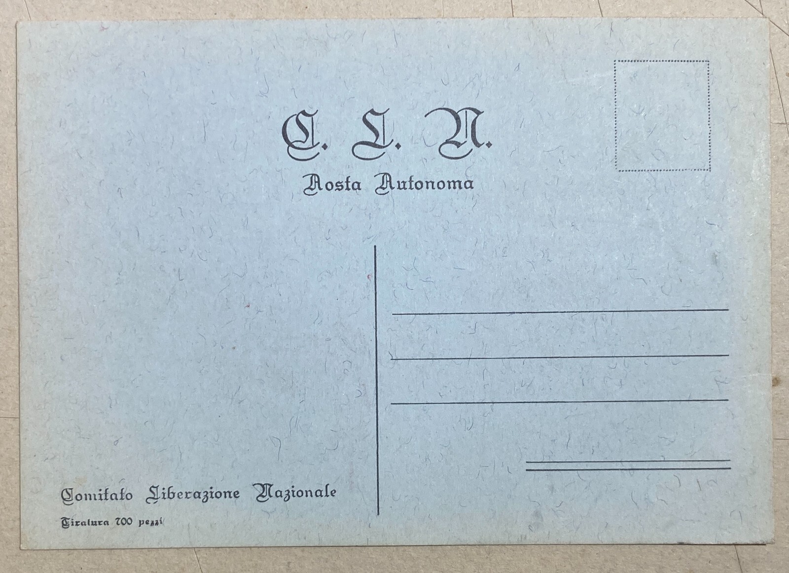 Aosta Autonoma   Comitato Di Liberazione Nazionale   Cartolina Propagandistica