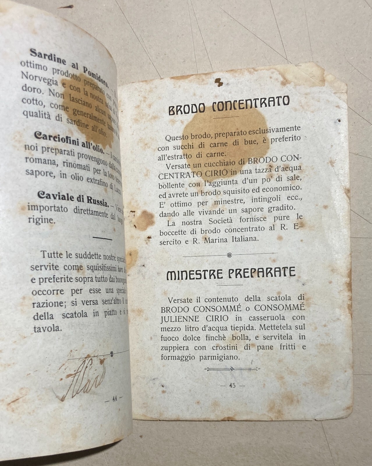 Cucina: Antico Ricettario Cirio, Conserve Alimentari, Napoli. Ortaggi E Pomodori