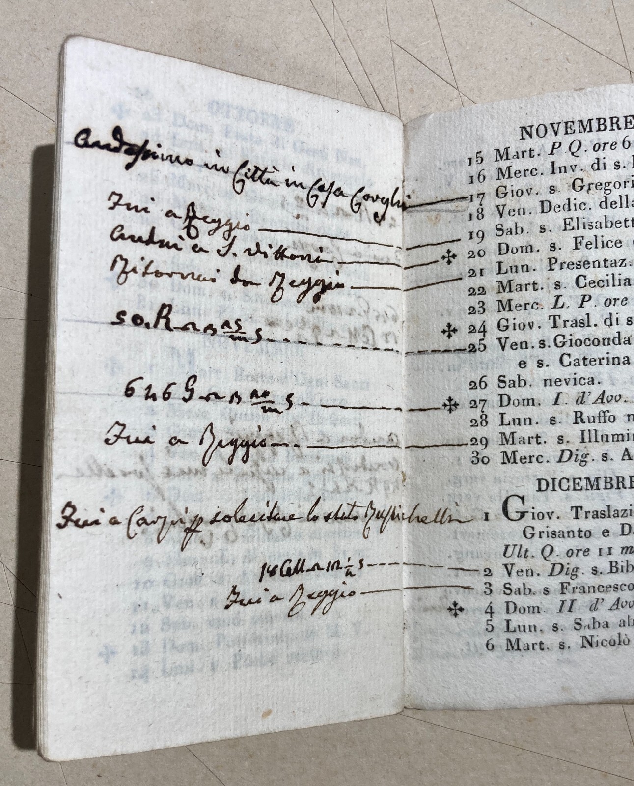 Emilia Romagna, Reggio Emilia Antico Almanacco Il Lepidissimo Astronomo, 1836 Fiere E Mercati