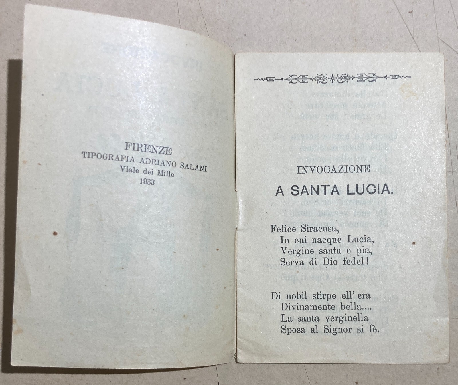Sicilia, Siracusa: Edizione Popolare Devozionale   Santa Lucia, Medicina, Ottica, Vista