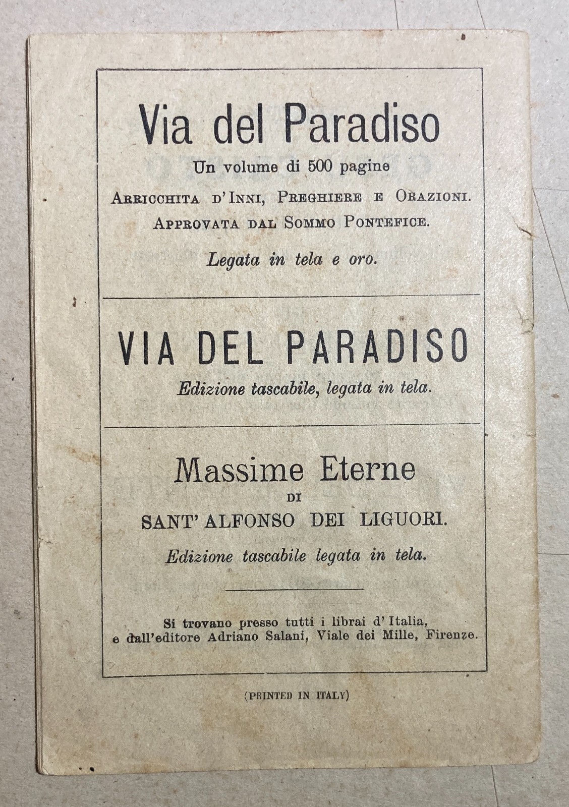 Natività Di Gesù   La Zingarella Indovina   Edizione Salani   1926