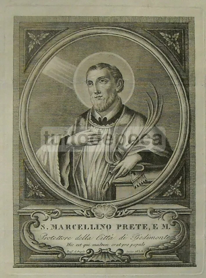San Marcellino Protettore Di Piedimonte Matese, Incisione Di Raffaele d'Angelo, 1843