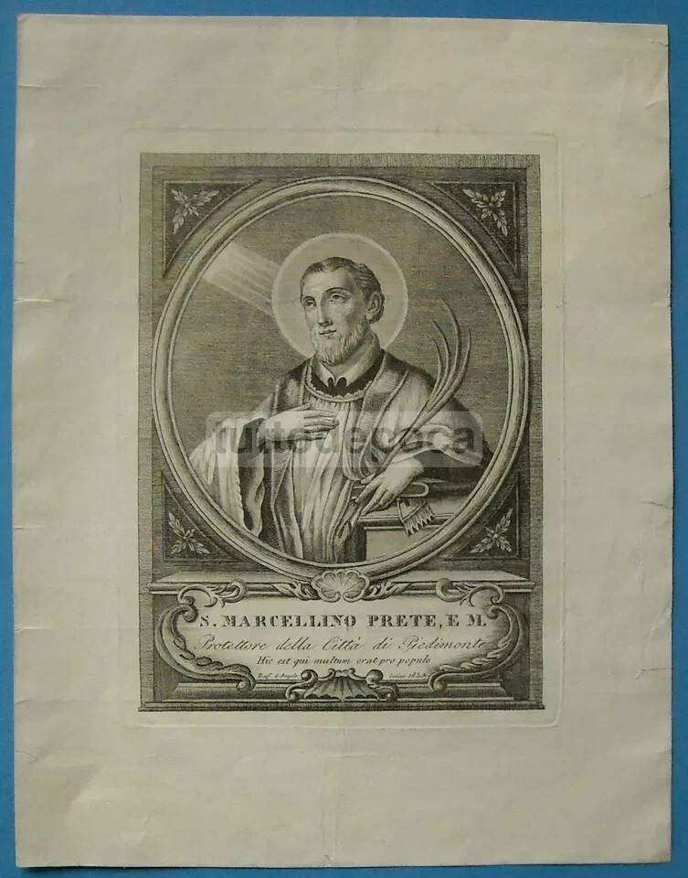 San Marcellino Protettore Di Piedimonte Matese, Incisione Di Raffaele d'Angelo, 1843