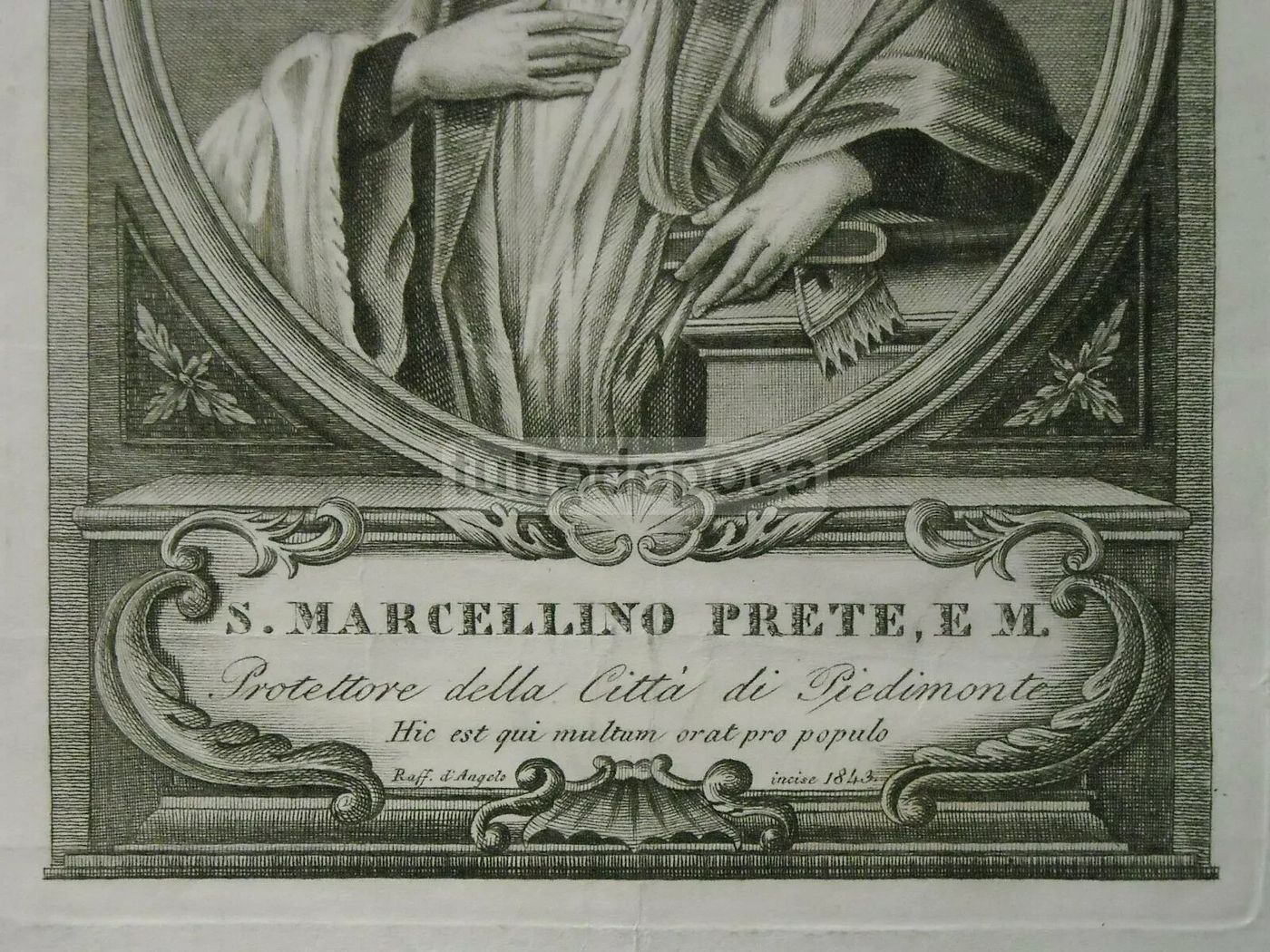 San Marcellino Protettore Di Piedimonte Matese, Incisione Di Raffaele d'Angelo, 1843