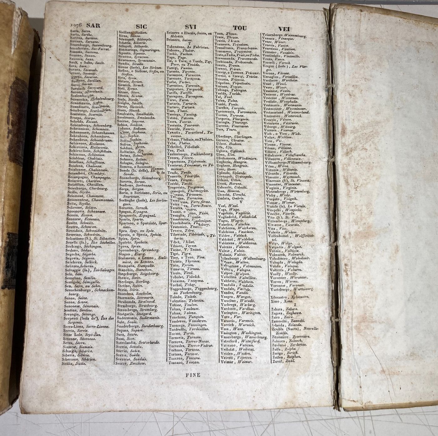 Antico Dizionario Italiano E Francese, Due Grossi Volumi, Alberti Truffi, 1840