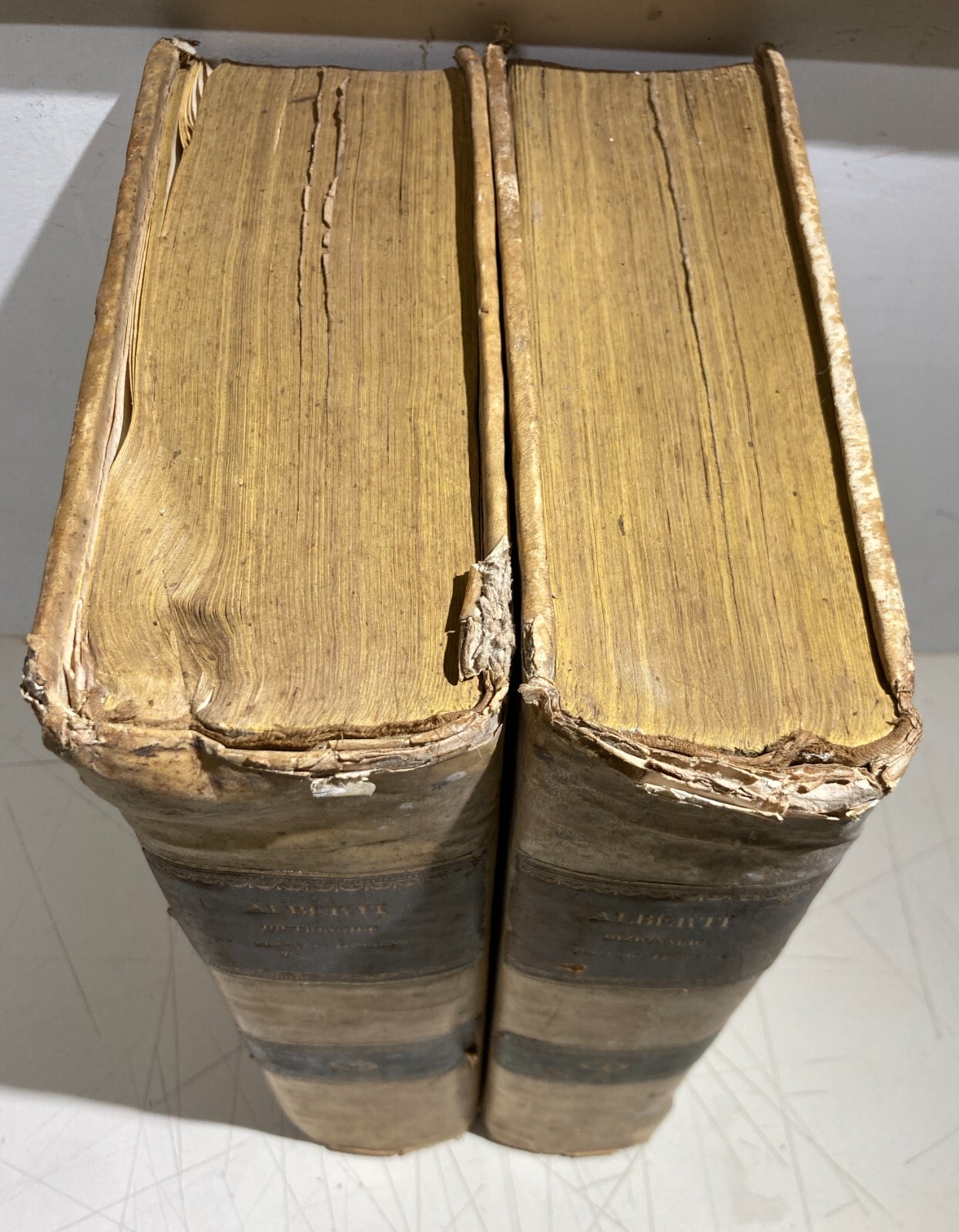 Antico Dizionario Italiano E Francese, Due Grossi Volumi, Alberti Truffi, 1840