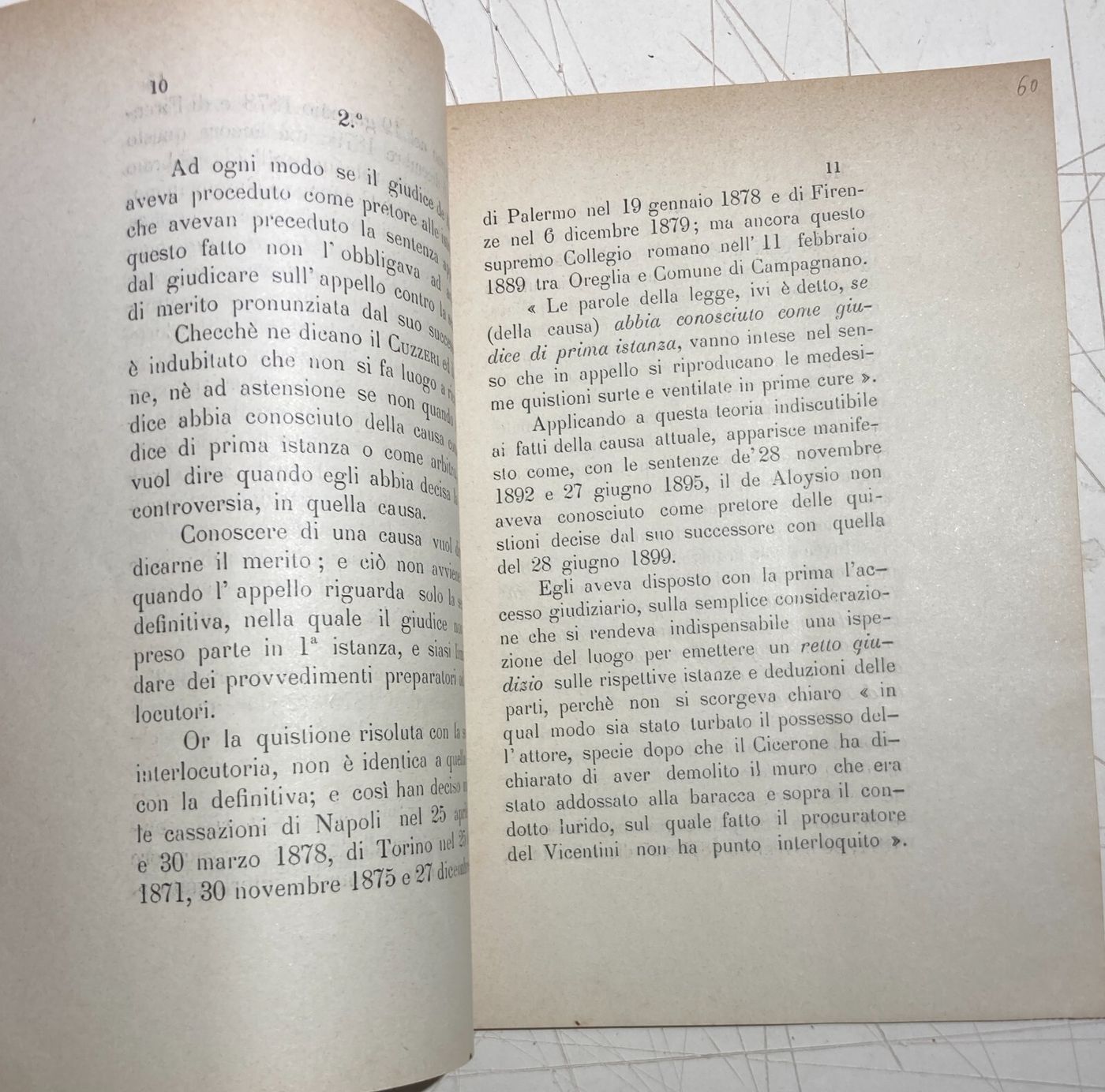 Abruzzo: Controversia Giuridica Cicerone Vicentini, Aquila 1901