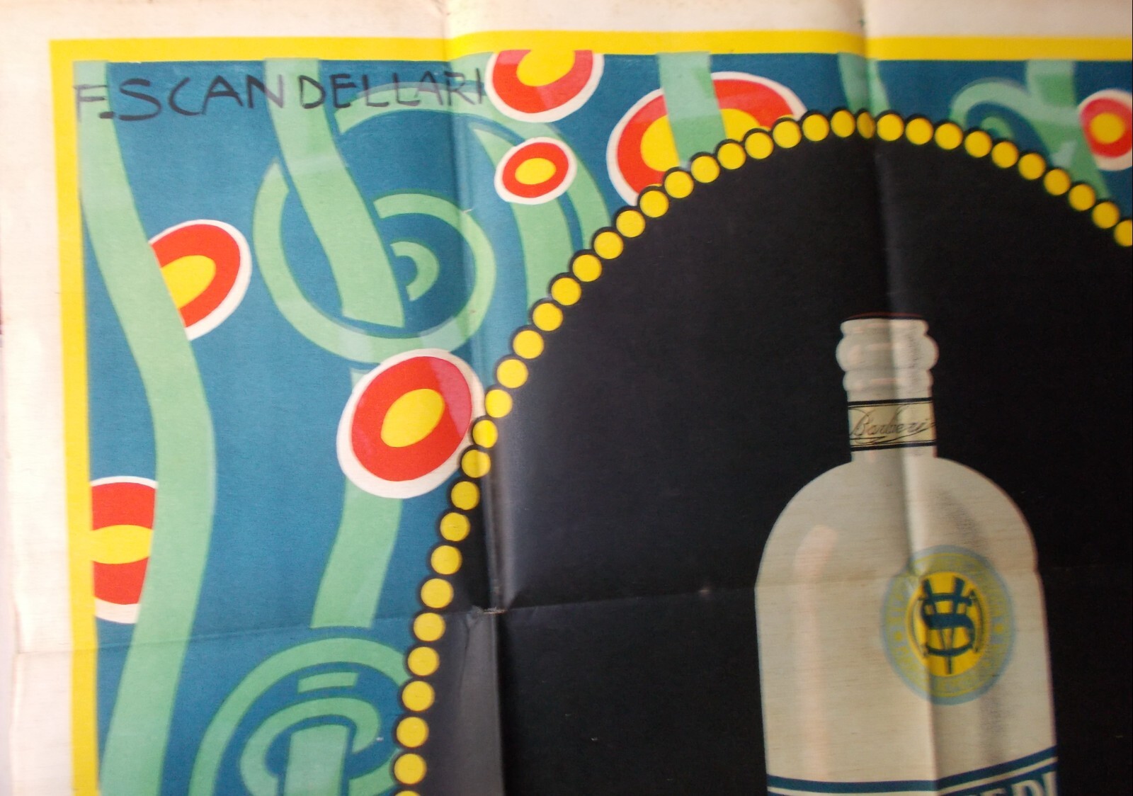 Bar Caffetteria Distilleria   Liquore All'Uovo   Artista Scandellari   Raro Manifesto