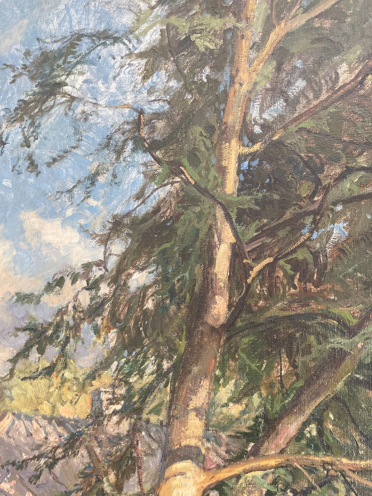 Grande Dipinto Paesaggistico Di Carl Hornung Jensen, 1937