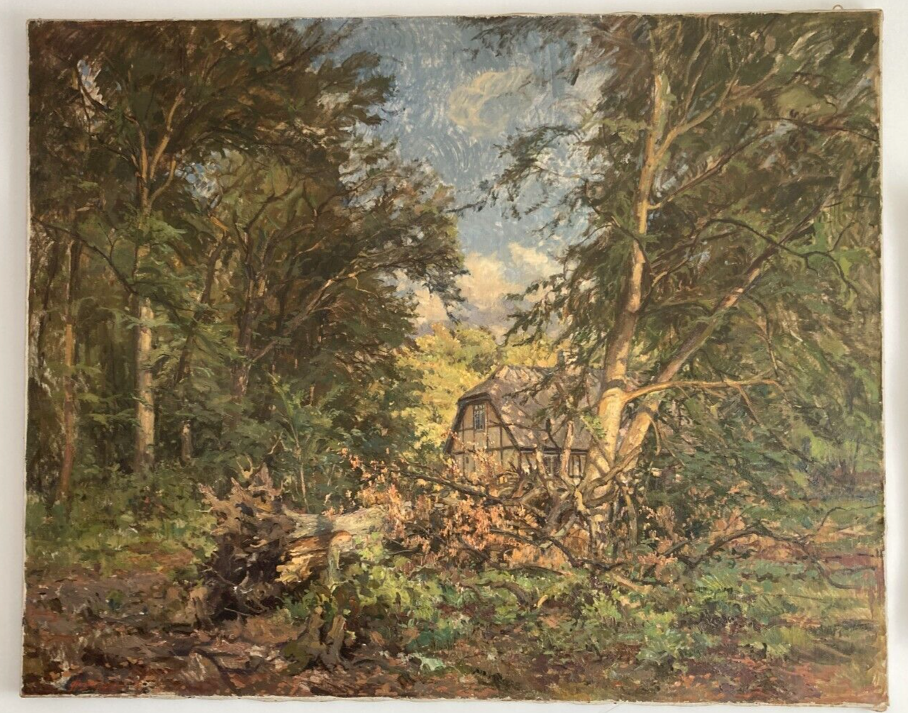 Grande Dipinto Paesaggistico Di Carl Hornung Jensen, 1937