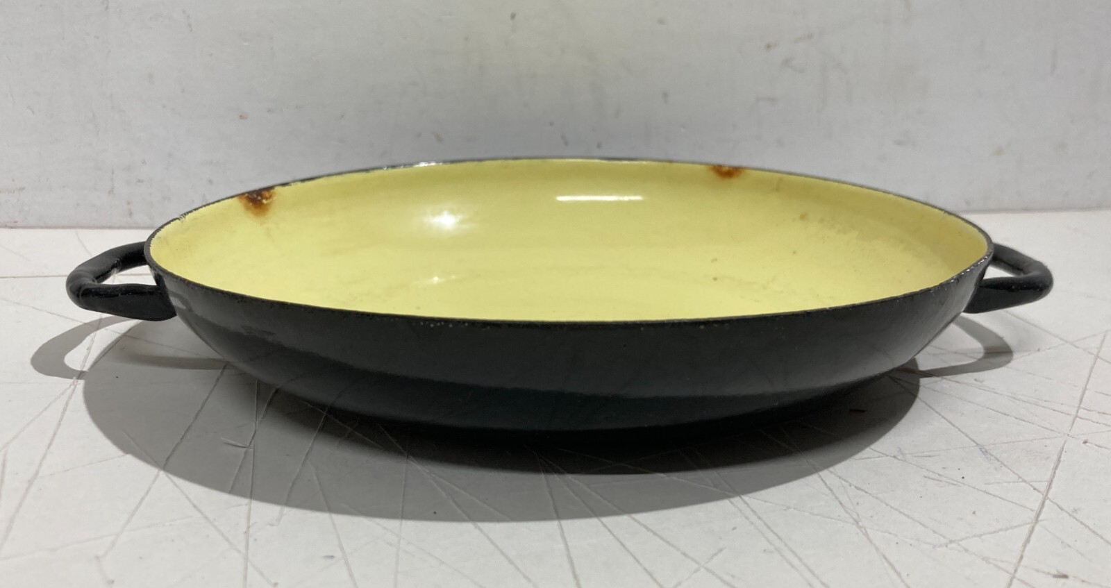 Scodella In Metallo Smaltato Giallo E Nero, Design Anni '70